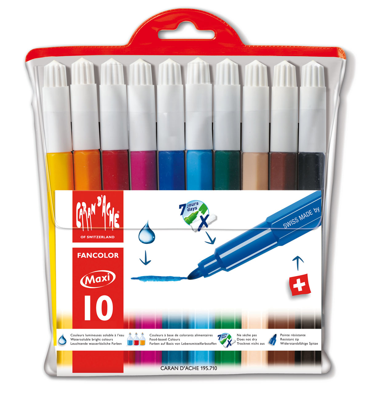CARAN D'ACHE Fancolor Maxi XB 195.710 10 couleurs, étui 10 couleurs, étui