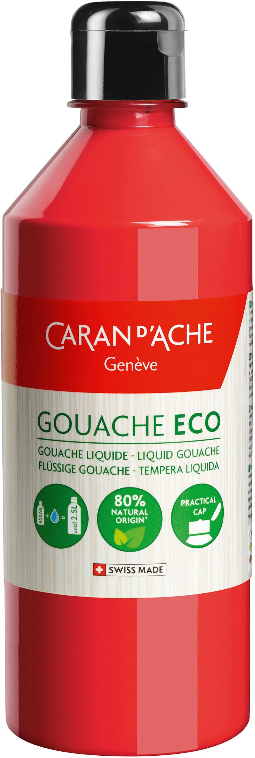 CARAN D'ACHE Couleur opaq.Gouache Eco 500ml 2370.070 scarlet liquide