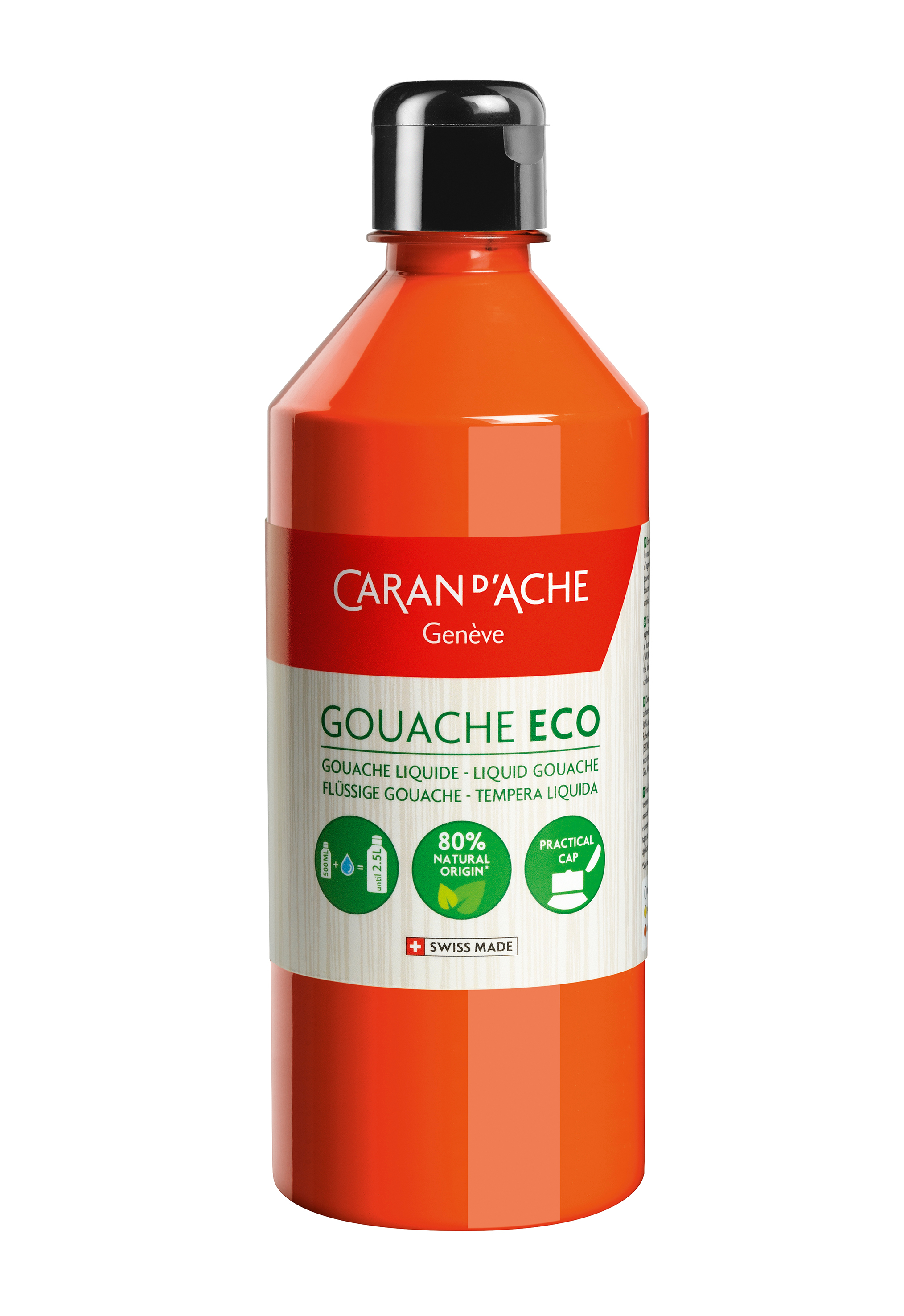 CARAN D'ACHE Couleur opaq.Gouache Eco 500ml 2371.030 orange fluo liquide
