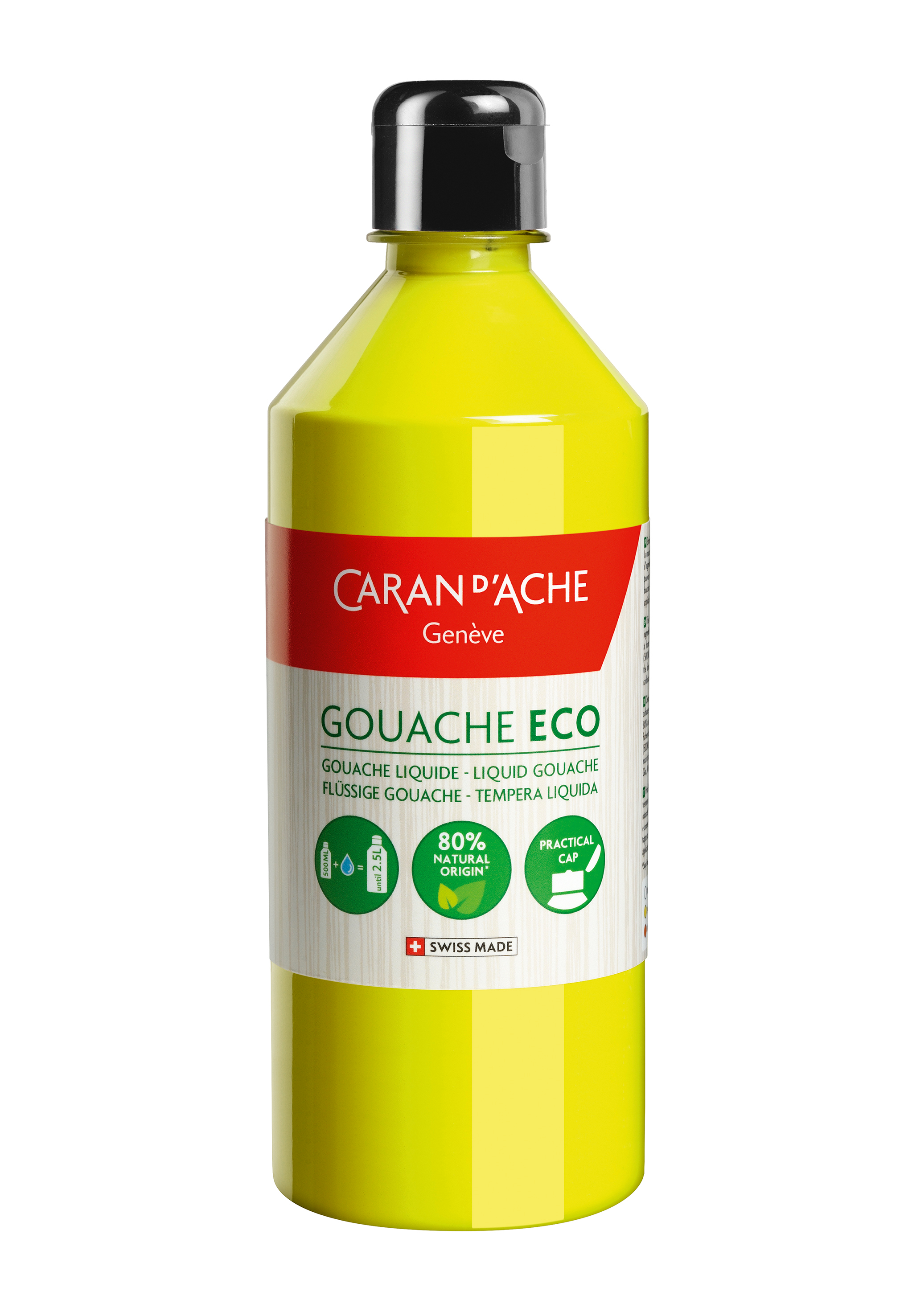 CARAN D'ACHE Couleur opaq.Gouache Eco 500ml 2371.240 jaune citron fluo liquide jaune citron fluo liq