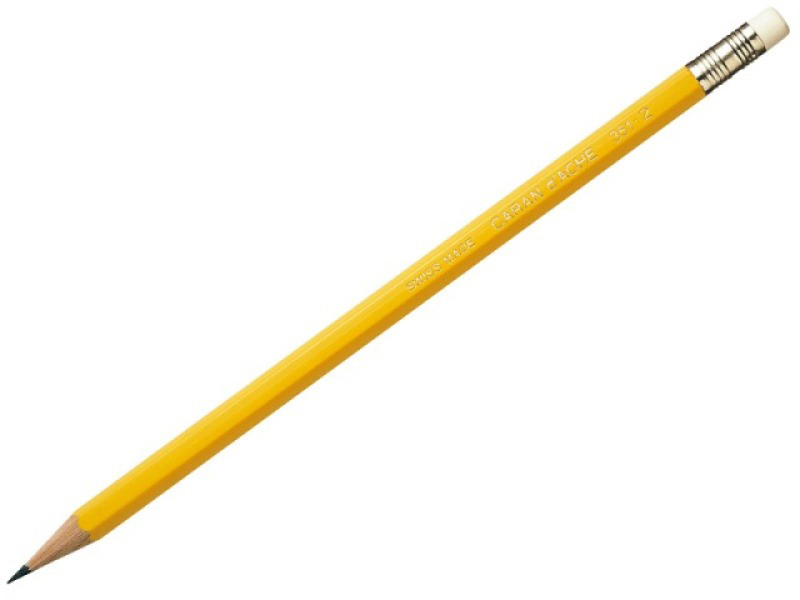 CARAN D'ACHE Crayon HB 351.272 jaune, avec gomme