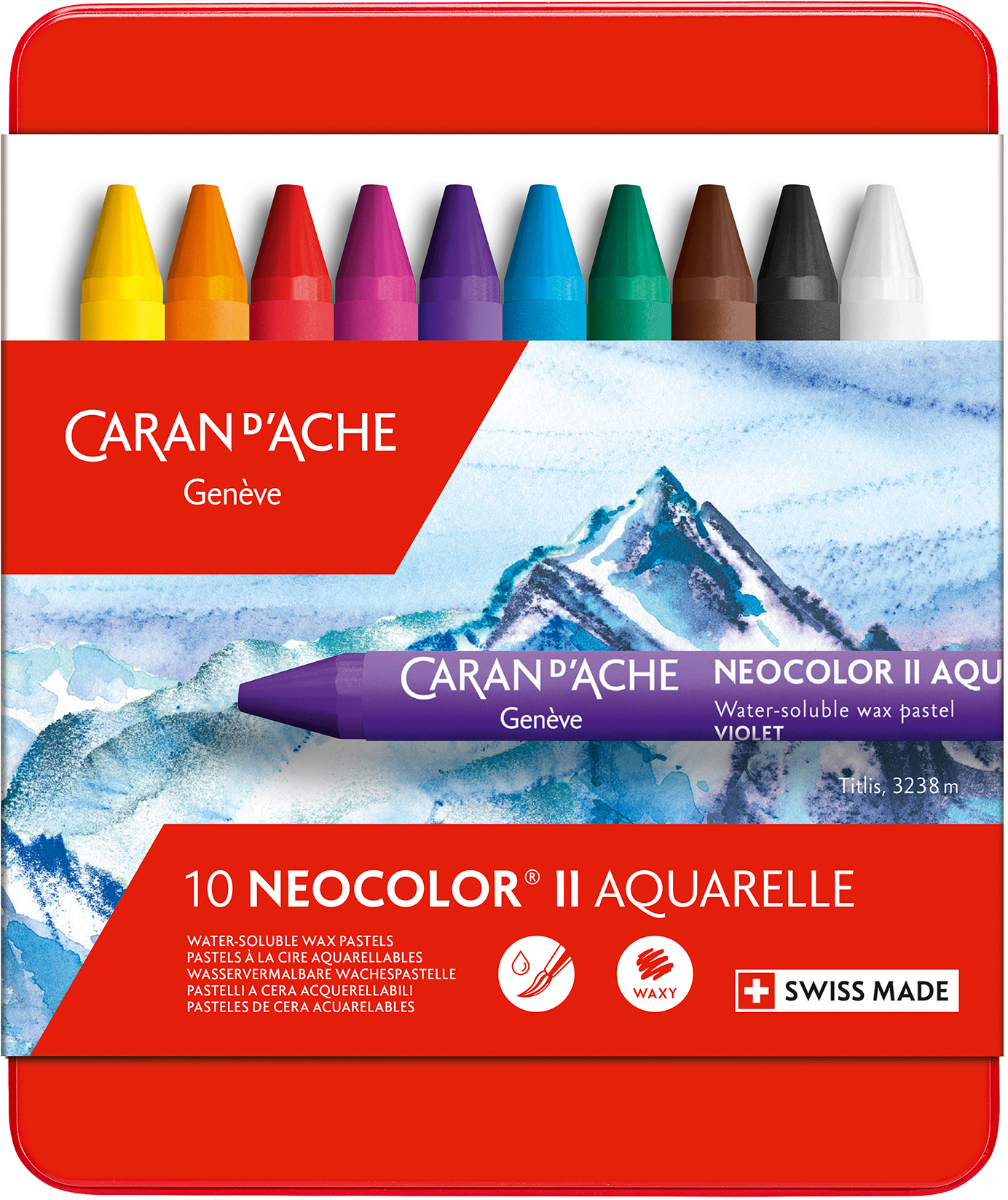 CARAN D'ACHE Pastels à la cire Neocolor II 7500.310 10-couleurs ass. 10-couleurs ass.