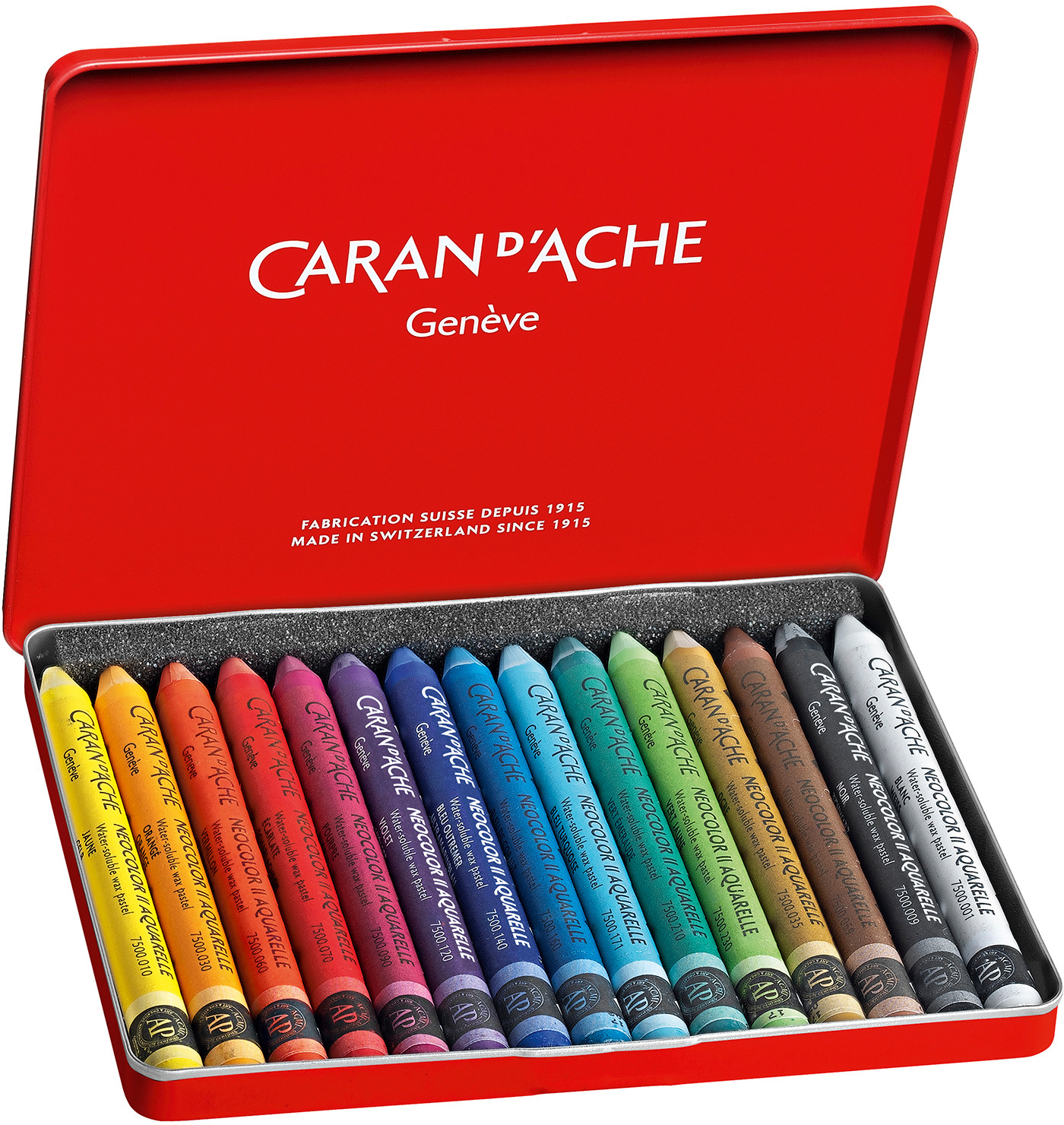 CARAN D'ACHE Pastels à la cire Neocolor II 7500.315 15-couleurs ass.