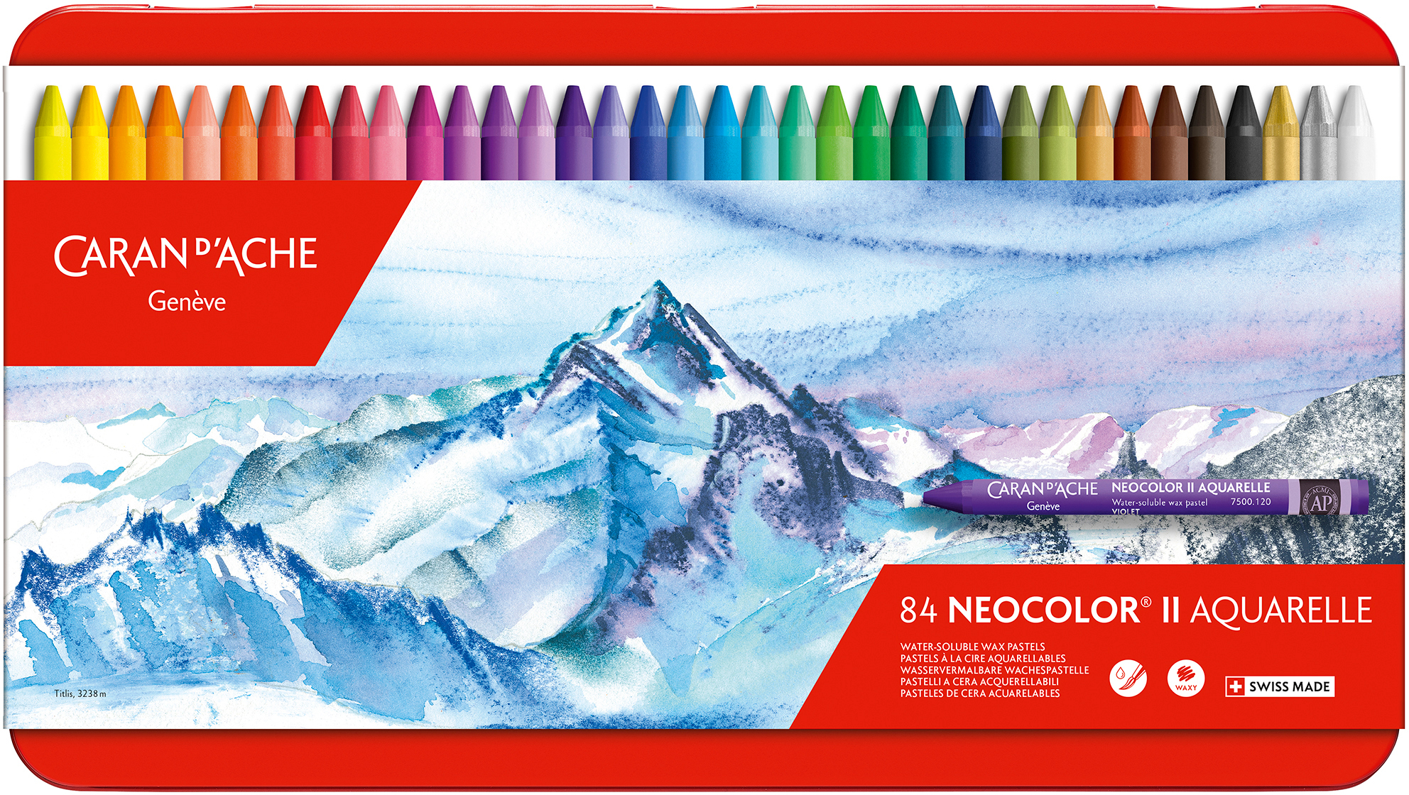 CARAN D'ACHE Crayons de cire Neocolor II 7500.384 84 pcs., Box 9mmx10,5cm 84 pcs., Box 9mmx10,5cm