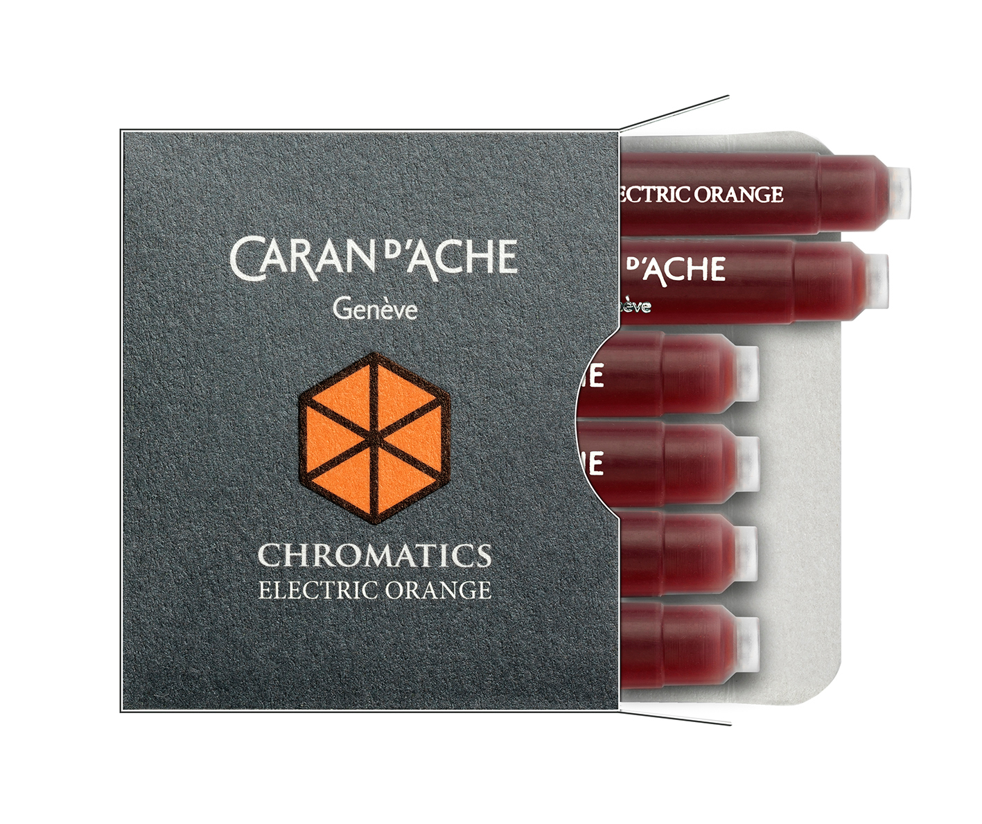 CARAN D'ACHE Cartouche d'encre 8021.052 Electric Orange 6 pcs.