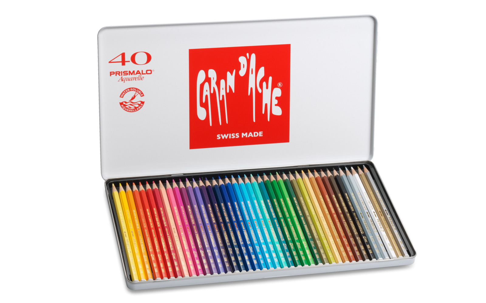 CARAN D'ACHE Crayon de couleur Prismalo 3mm 999.340 ass. boite mét. 40 piece