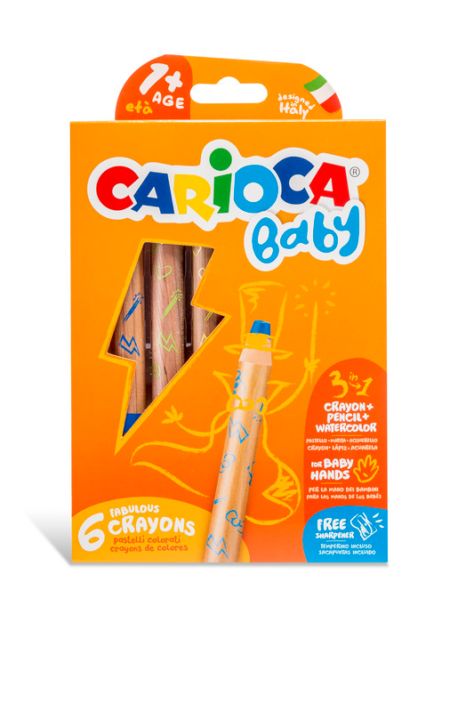 CARIOCA Crayons de cire Baby 3 in 1 3493 ass. 6 pcs.