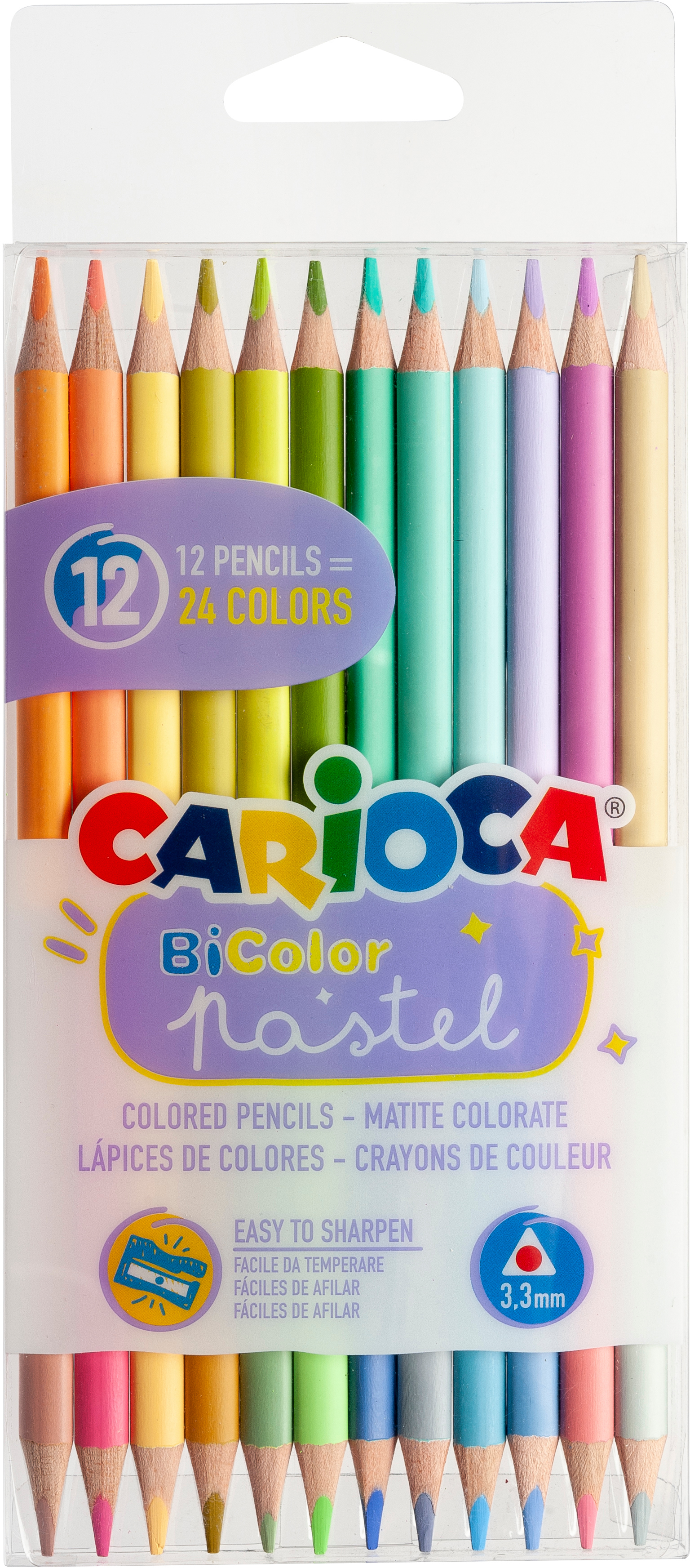 CARIOCA stylos à fibres Bi-Color 43309 Pastell E-12 Pastell E-12