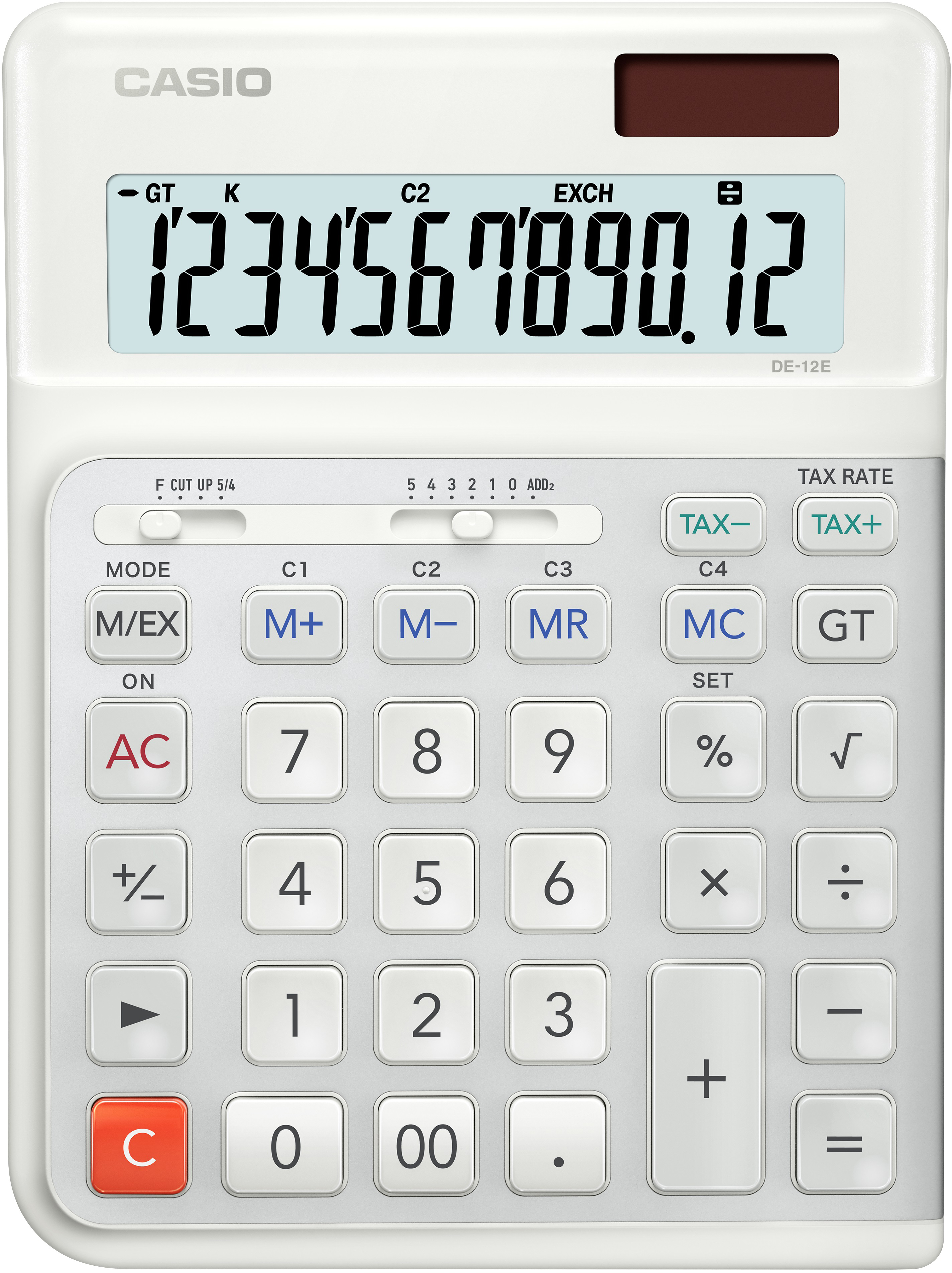 CASIO Calculatrice de table DE-12E-WE blanc