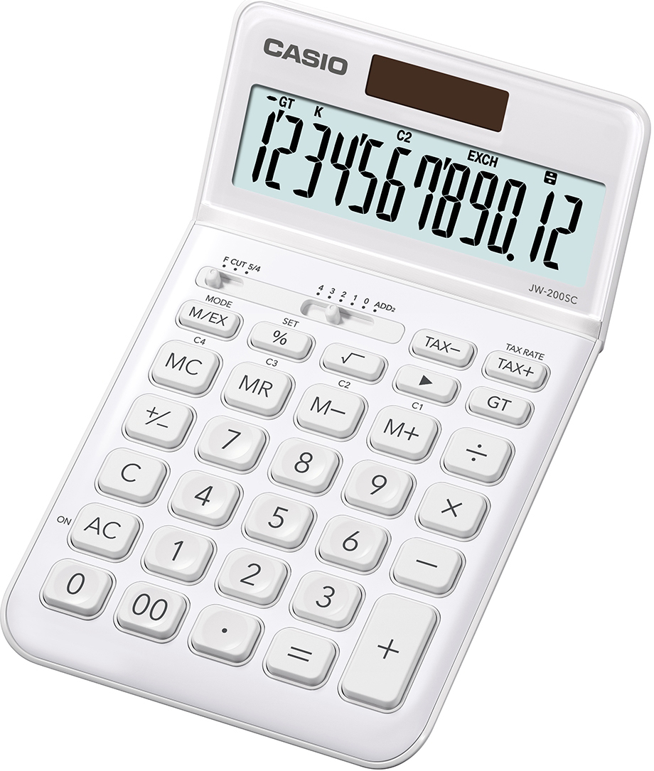 CASIO Calculatrice de table JW-200SC-WE blanc