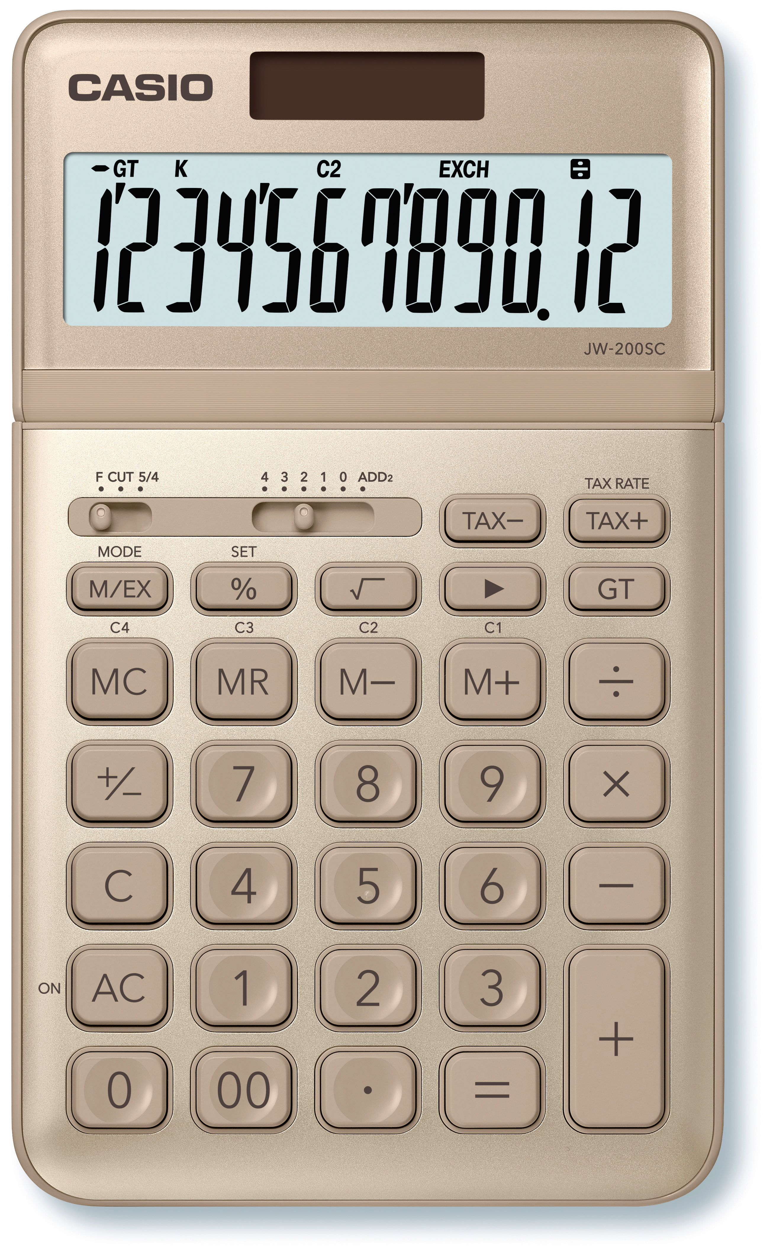 CASIO Calculatrice JW200SCGD 12 chiffres or