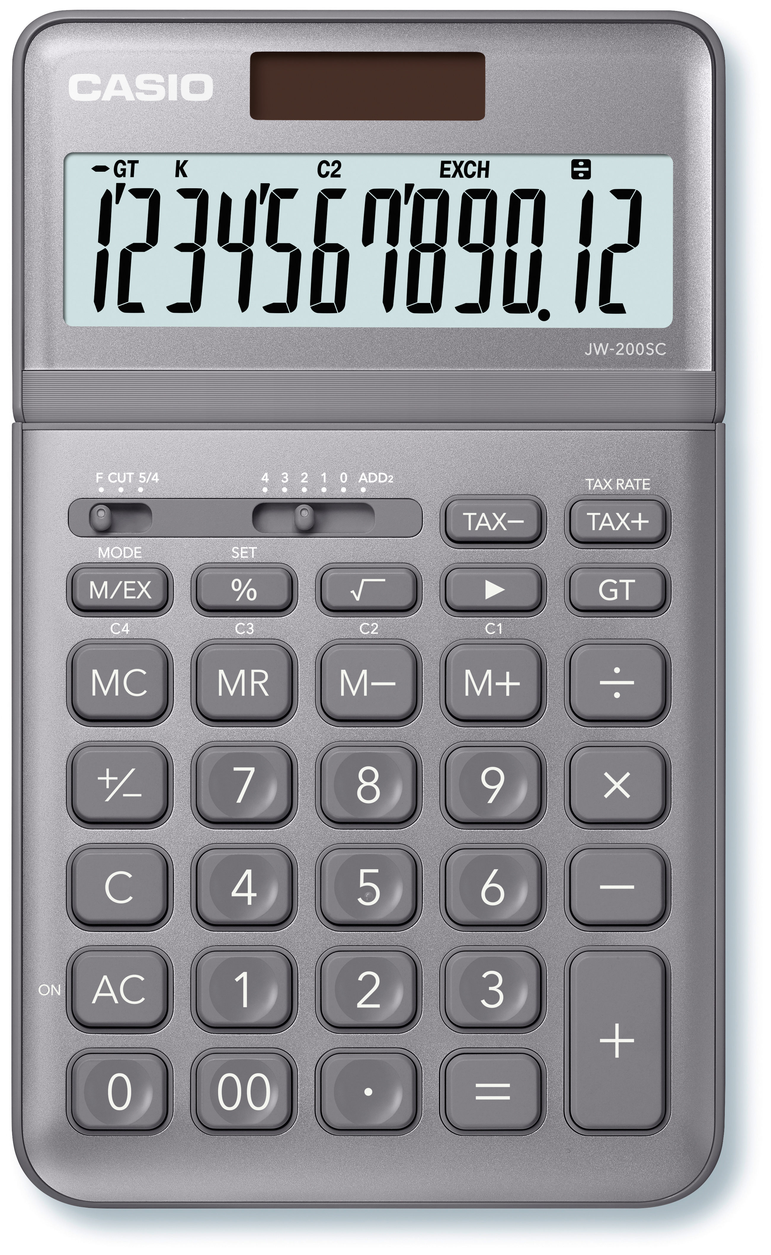 CASIO Calculatrice JW200SCGY 12 chiffres gris