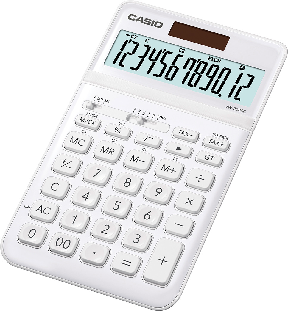 CASIO Calculatrice JW200SCWE 12 chiffres blanc