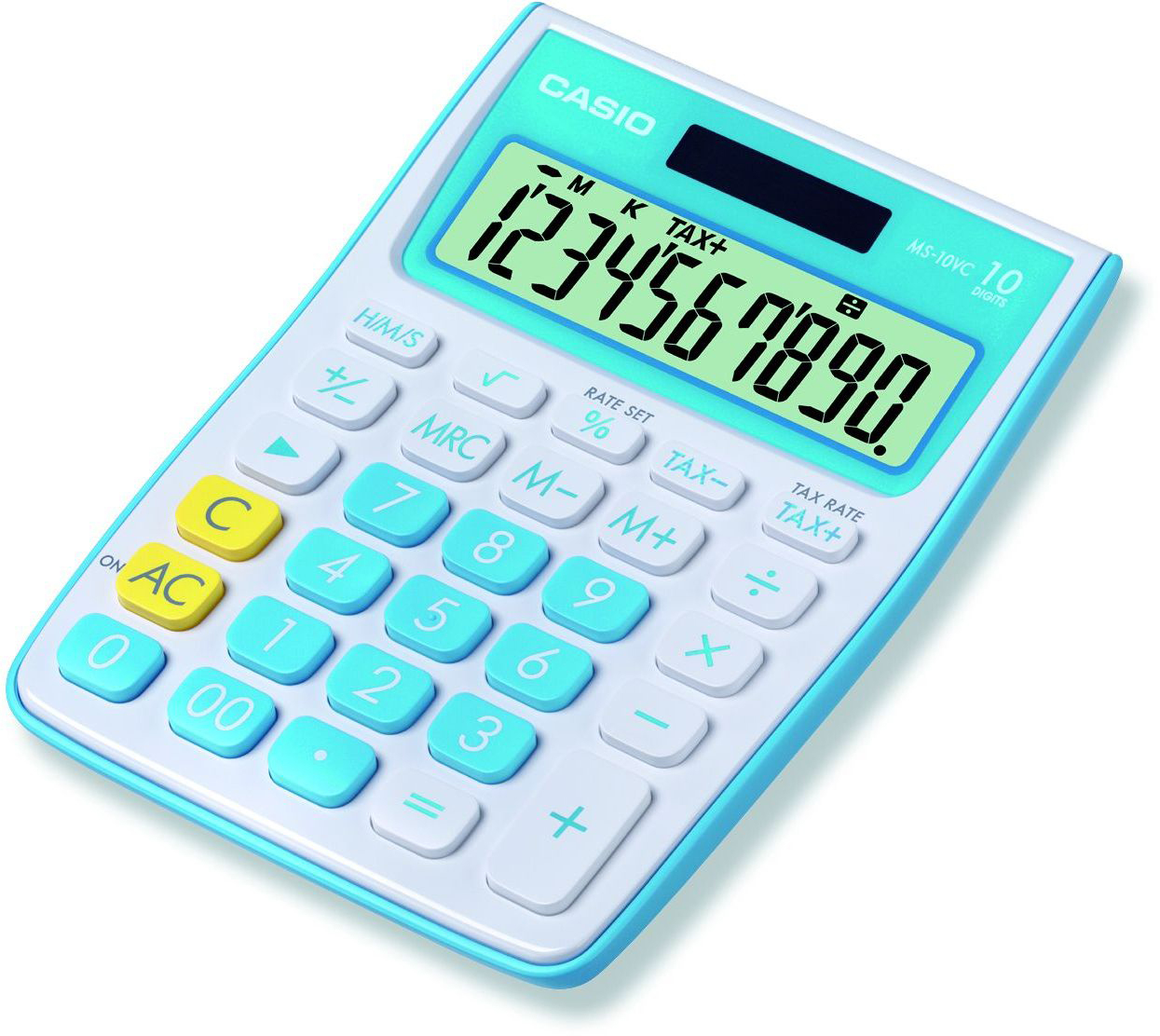 CASIO Calculatrice de table MS-10VC-BU bleu