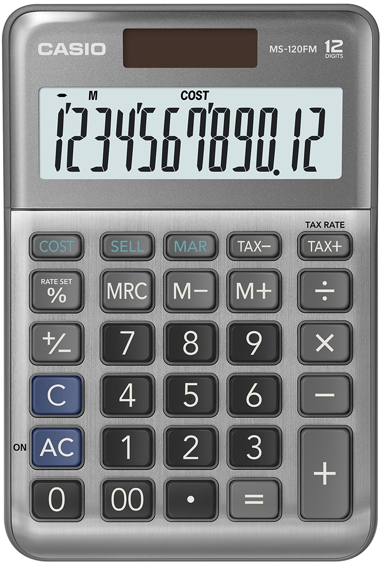 CASIO Calculatrice de table MS-120FM gris