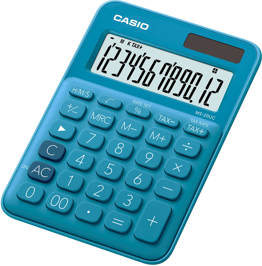 CASIO Calculatrice de table MS-20UC-BU bleu