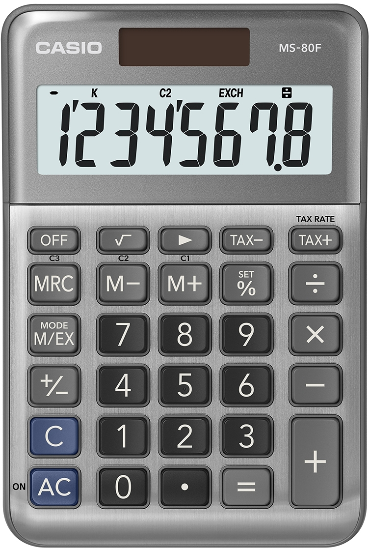 CASIO Calculatrice de table MS-80F gris