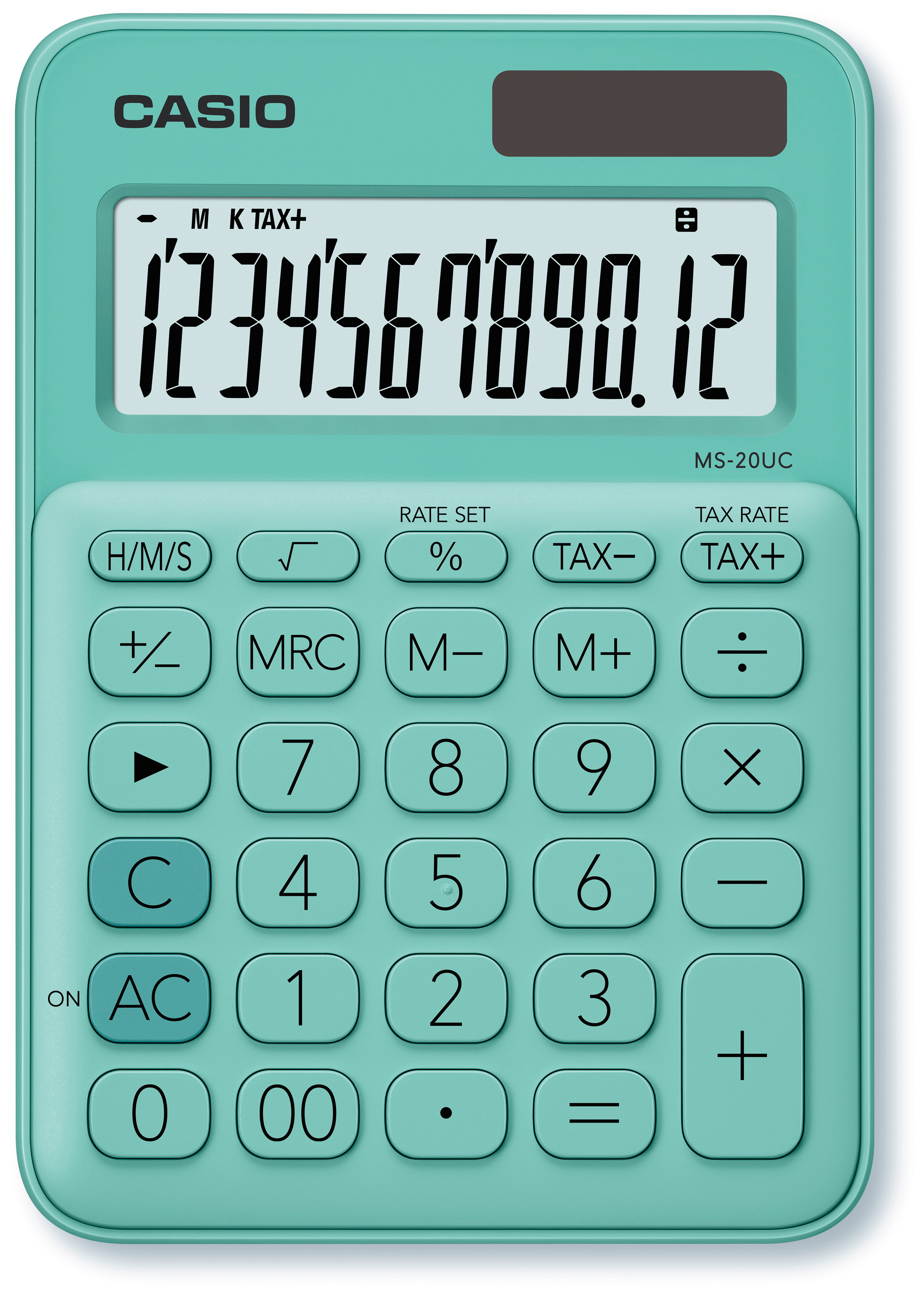 CASIO Calculatrice Mini MS20UCGN 12 chiffres vert