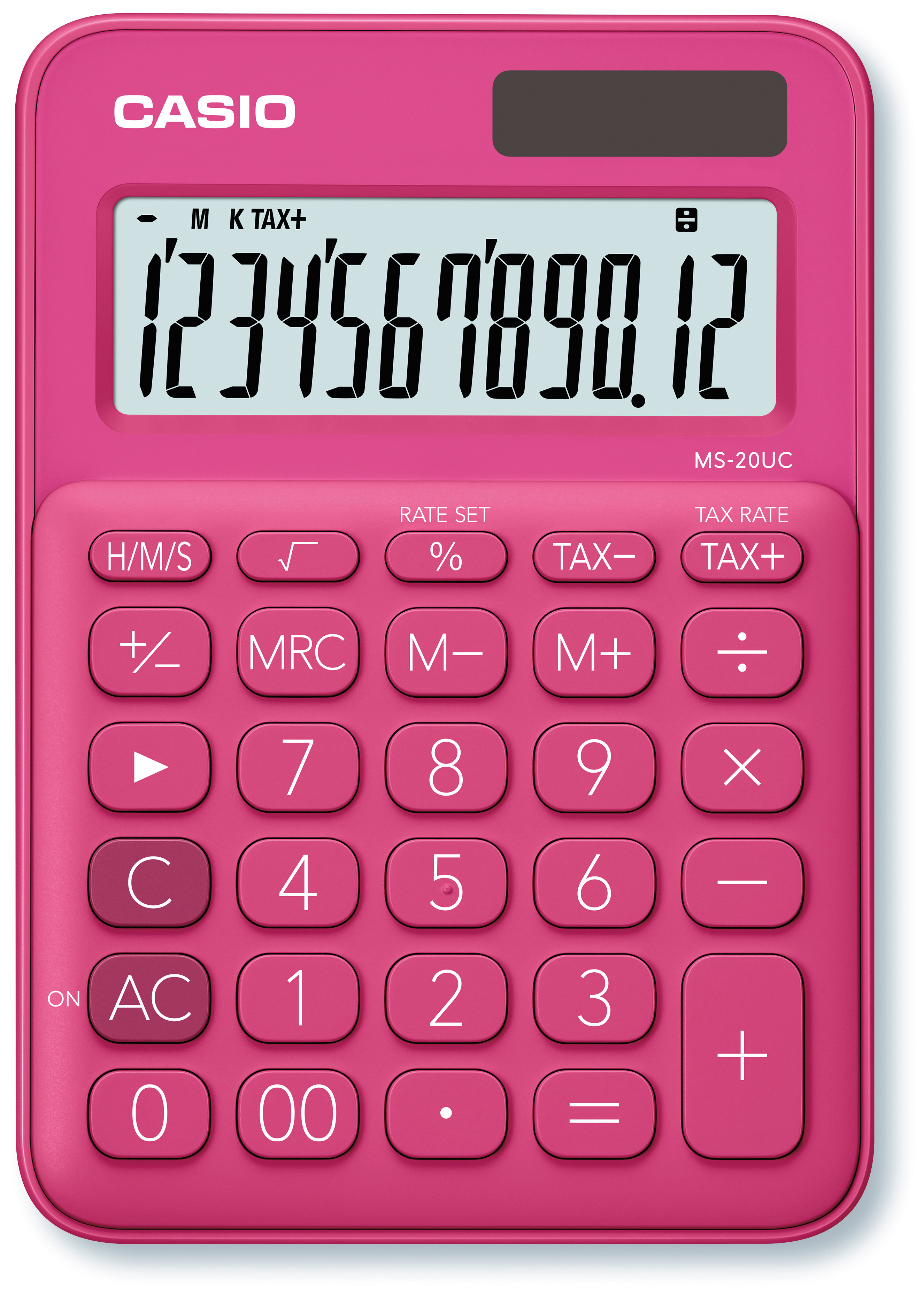 CASIO Calculatrice Mini MS20UCRD 12 chiffres rouge