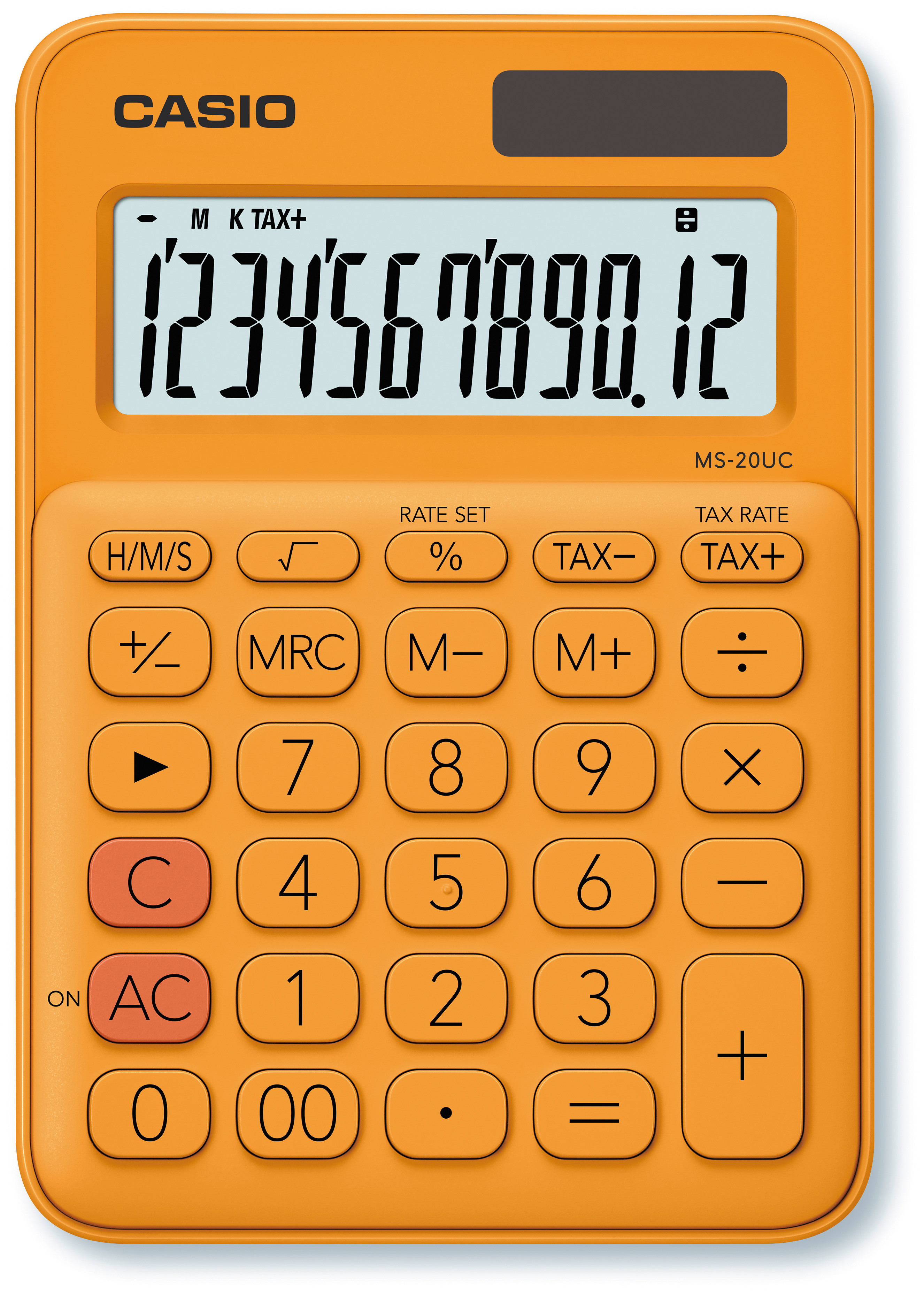 CASIO Calculatrice Mini MS20UCRG 12 chiffres orange