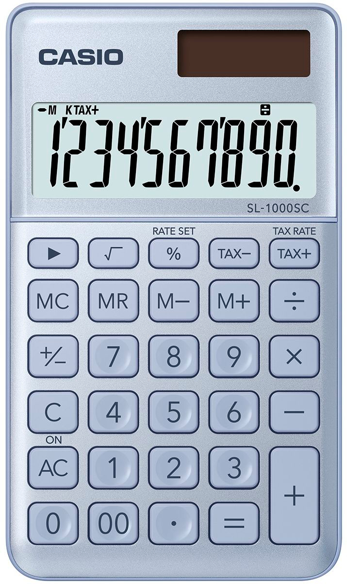 CASIO Calculatrice SL-1000SC-BU bleu