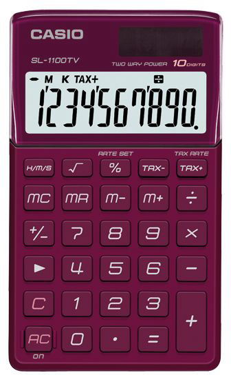 CASIO Calculatrice SL-1100TV-RD rouge