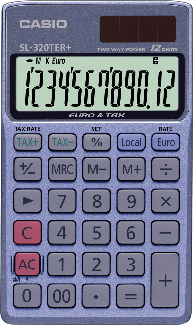 CASIO Calculat.SL-300VER/SL-320TER+ SL320TER+ 12 chiffres bleu clair