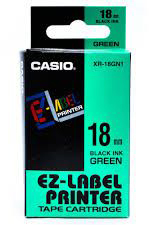 CASIO Ruban 18mm/8m XR-18GN1 noir/vert