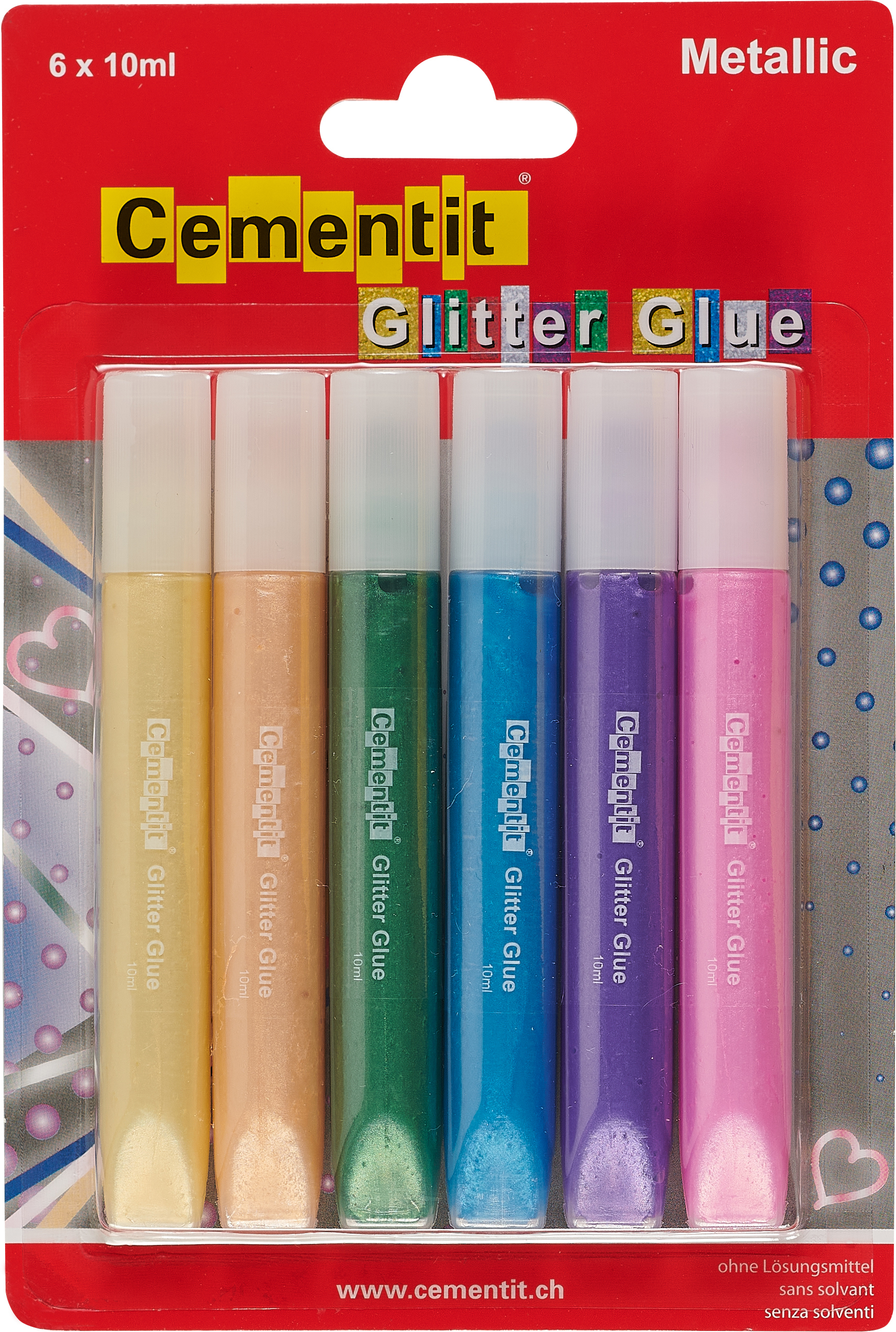 CEMENTIT Glitter Glue Metallic 52.016.20 6x10ml 6x10ml