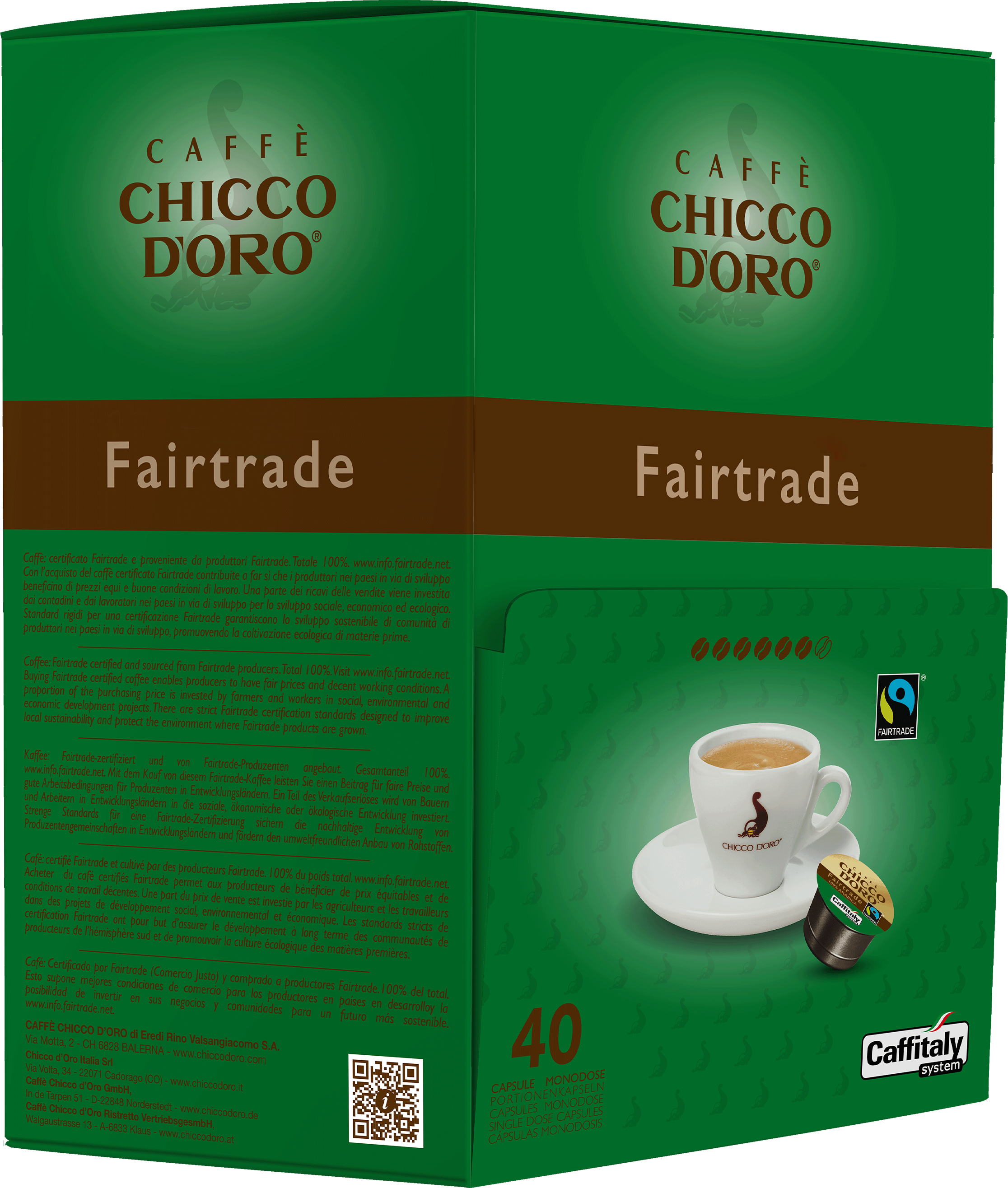 photo CHICCO D'ORO Capsules Caffitaly 802147 FairTrade 100% Arabica 40 pcs.