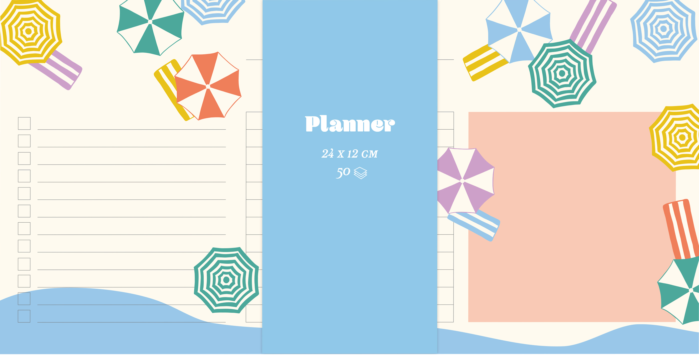 photo CLAIREFONTAINE MiniPlaner DolceAmore 24x12cm 116272C imprimé 50 feuilles