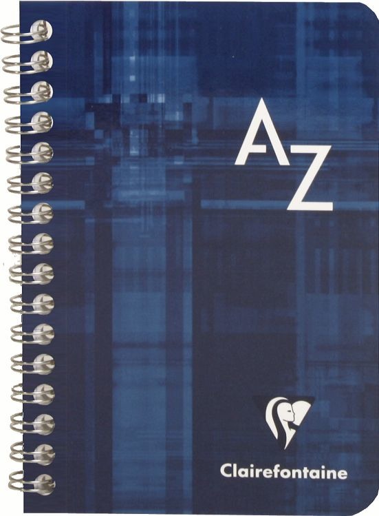 CLAIREFONTAINE Carnet spirale ass. 9,5x14cm 68599 5mm, A-Z 50 feuilles