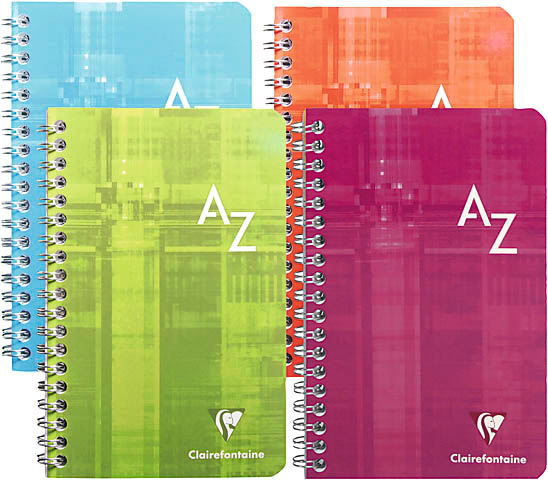 photo CLAIREFONTAINE Carnet spirale ass. 11x17cm 8609C 5mm, A-Z 90 feuilles