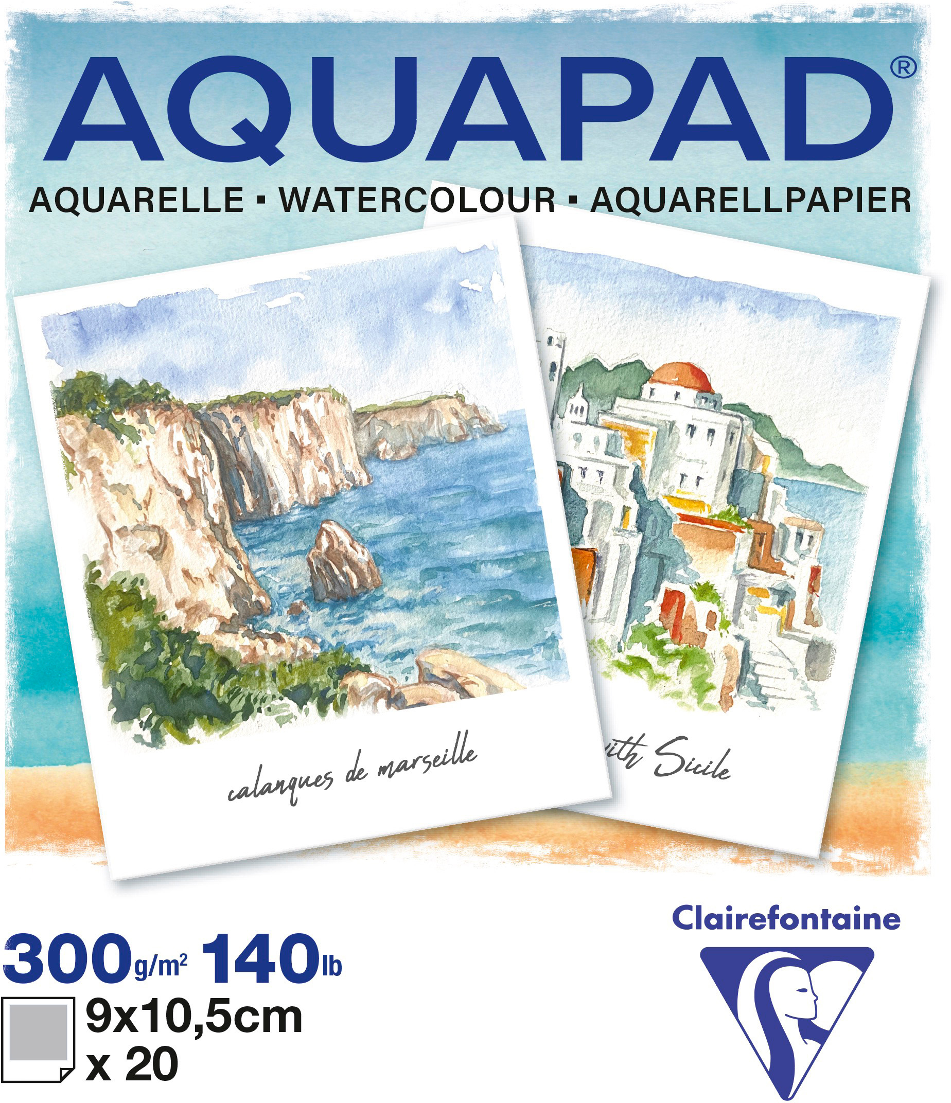 photo CLAIREFONTAINE Aquapad Polaroid 9x10.5cm 976073C 300g, 20 feuilles