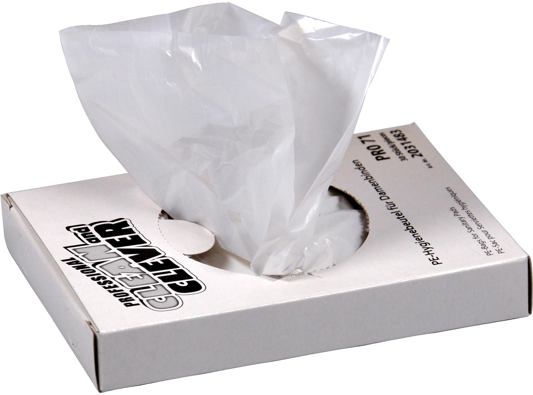 photo CLEAN AND CLEVER Sacs hygiéniques 7.2x23cm 6045.1 PRO71 blanc Prestige 25x30 Stk