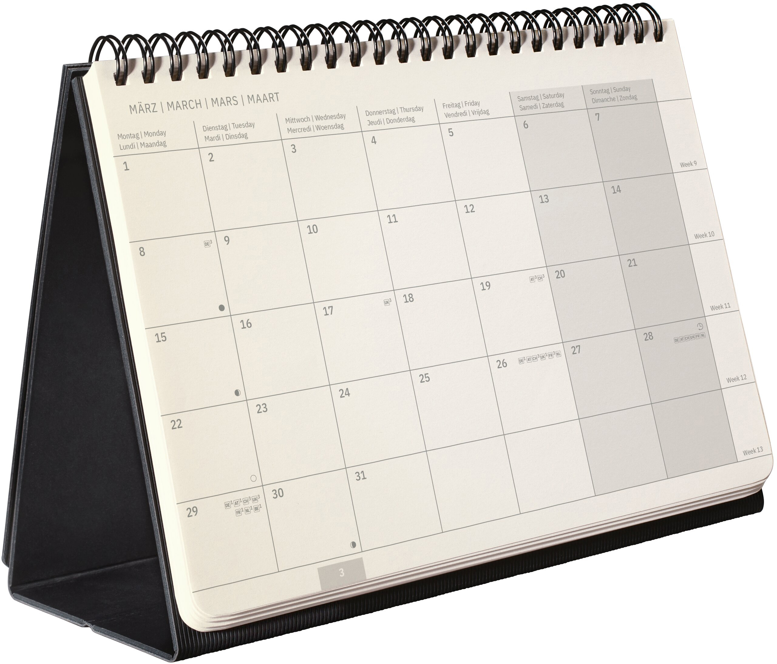 photo CONCEPTUM Calendrier de table 2027 C2781 1M/1P noir 21.3x22cm