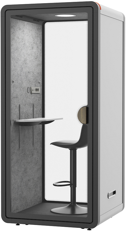 photo CONTINI Cabine acoustique 2.3x1x1.6m 112579 blanc, avec tabouret