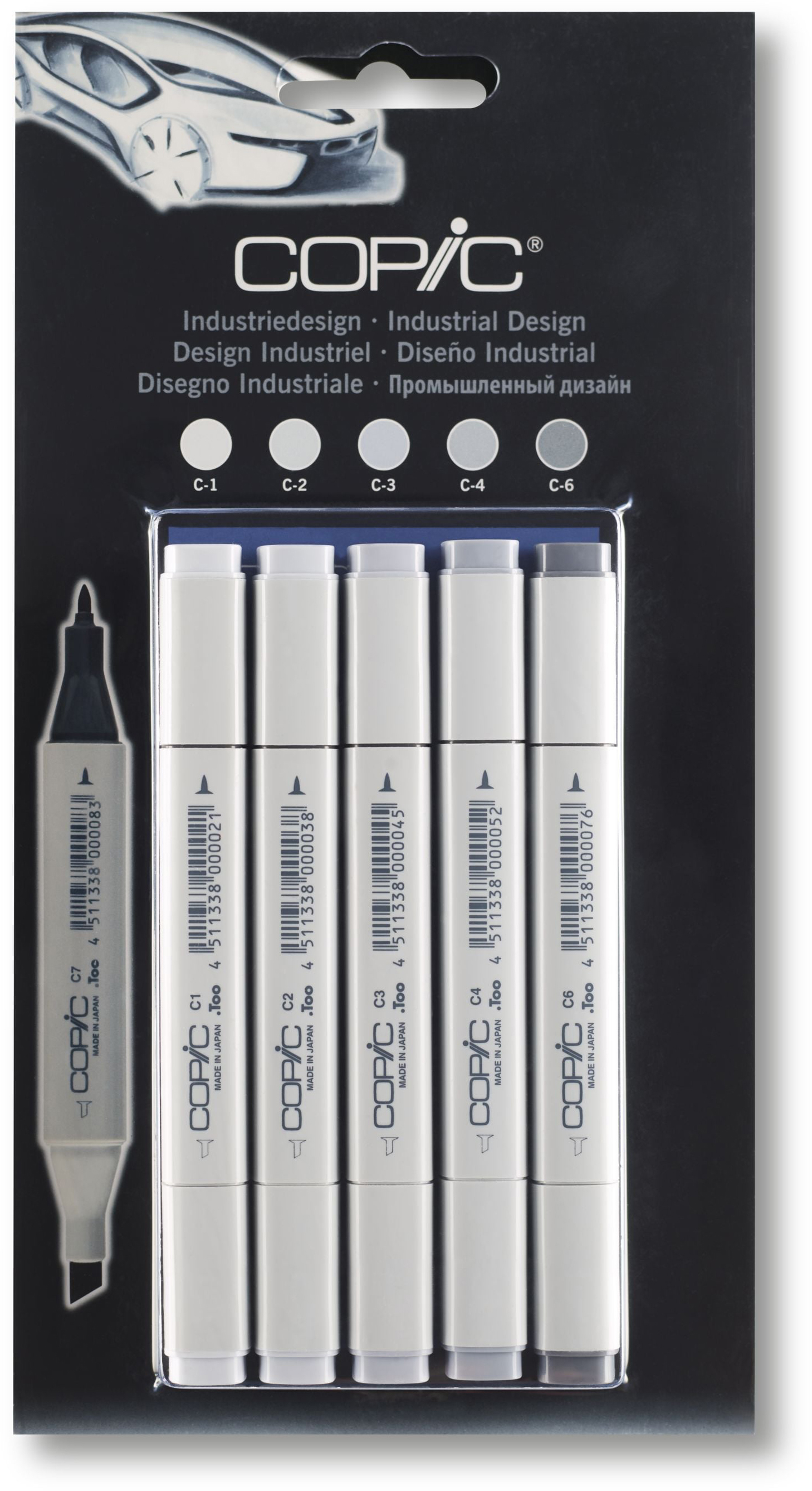 COPIC Marker Classic 20075566 grey Industriedesign, 5 pcs.