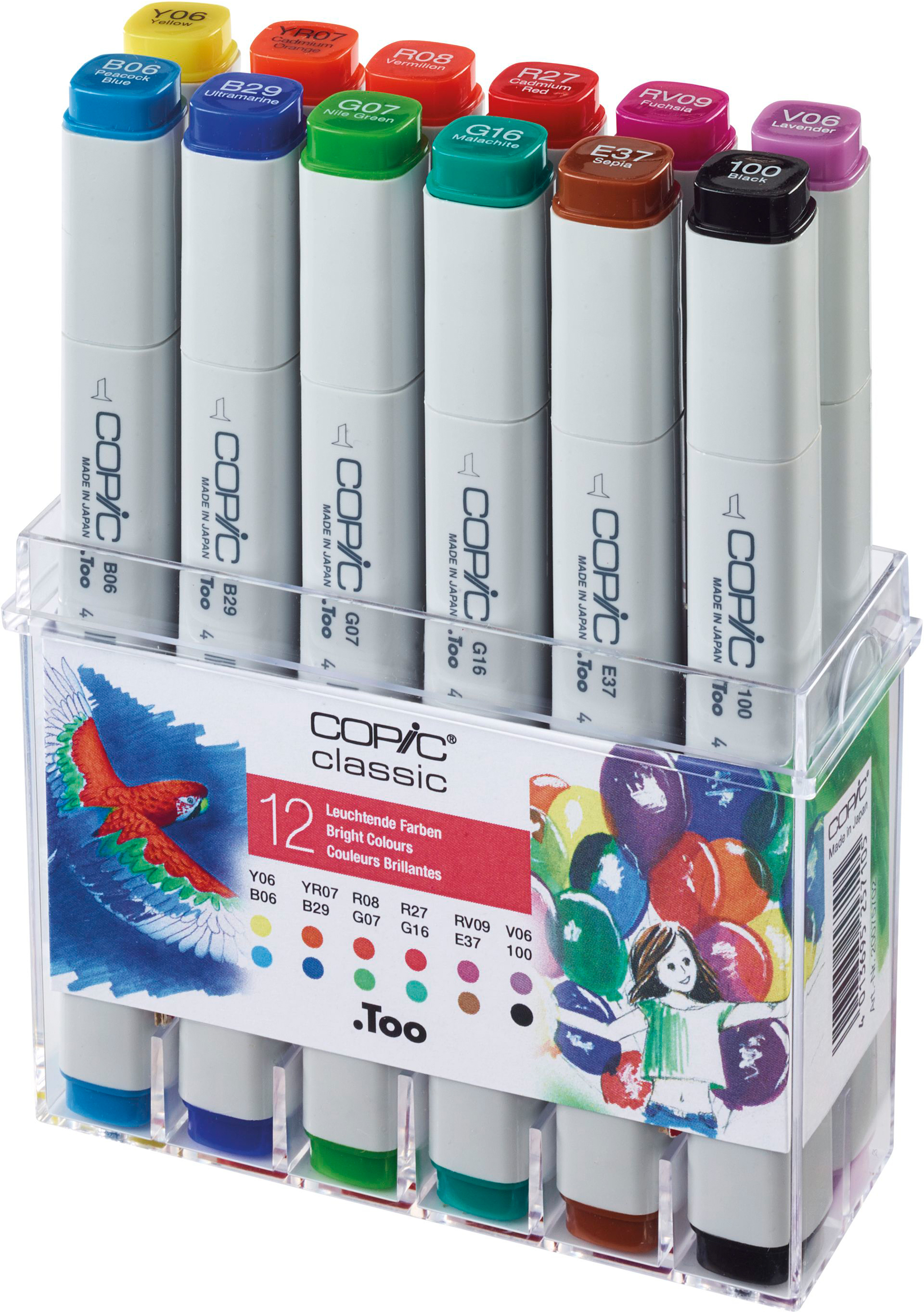 COPIC Marker Classic 20075702 glowing colours, 12 pcs.