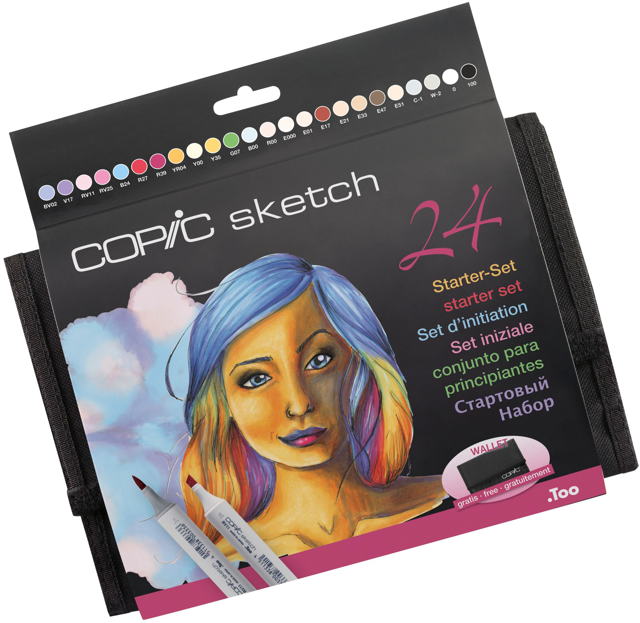 COPIC Marker Sketch 21075424 Wallet Starter-Set, 24 pcs.