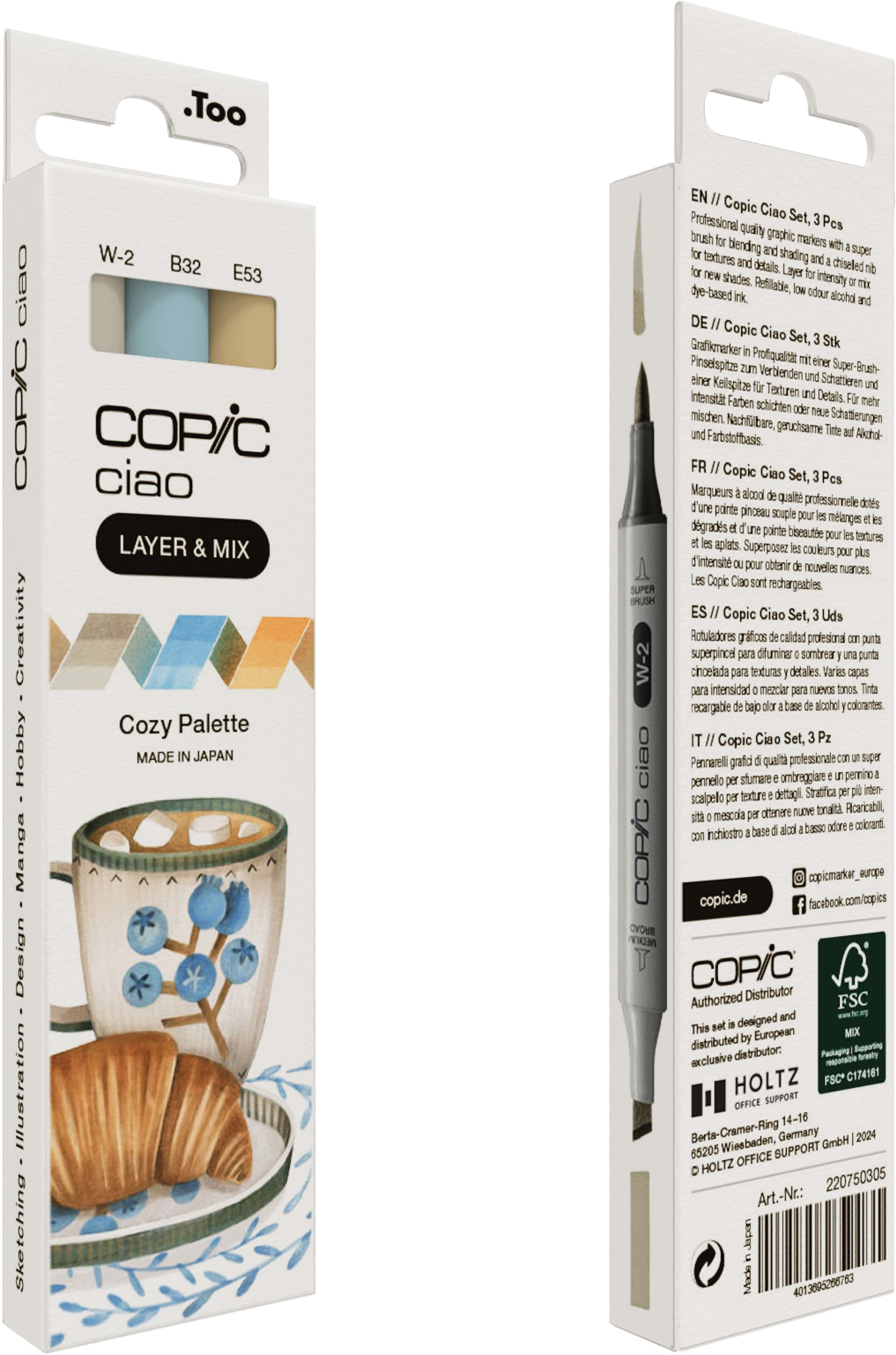 COPIC Marker Ciao 220750305 Cozy Palette 3 pièces