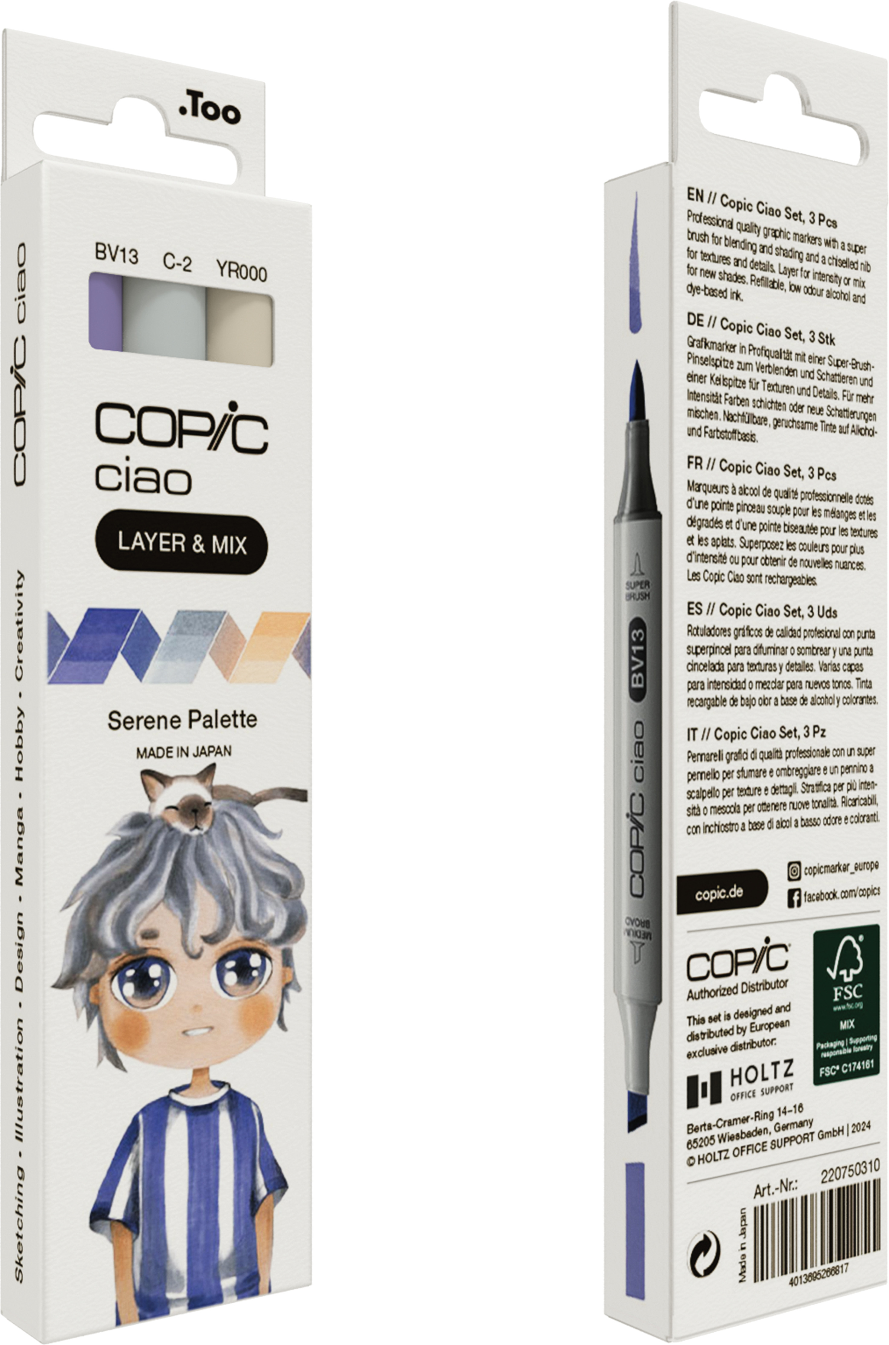 COPIC Marker Ciao 220750310 Serene Palette 3 pièces