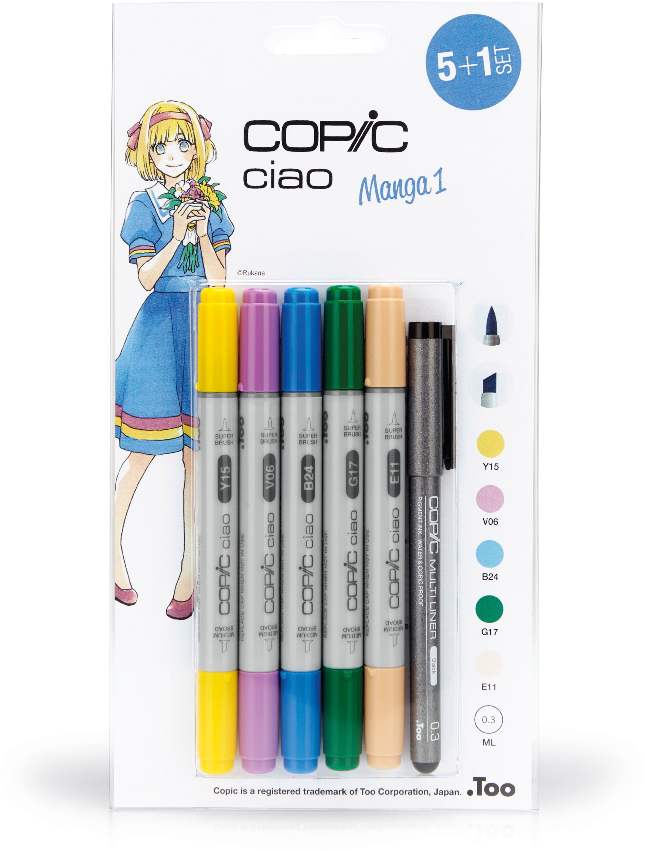 COPIC Marker Ciao 22075556 5+1 Set Manga 1