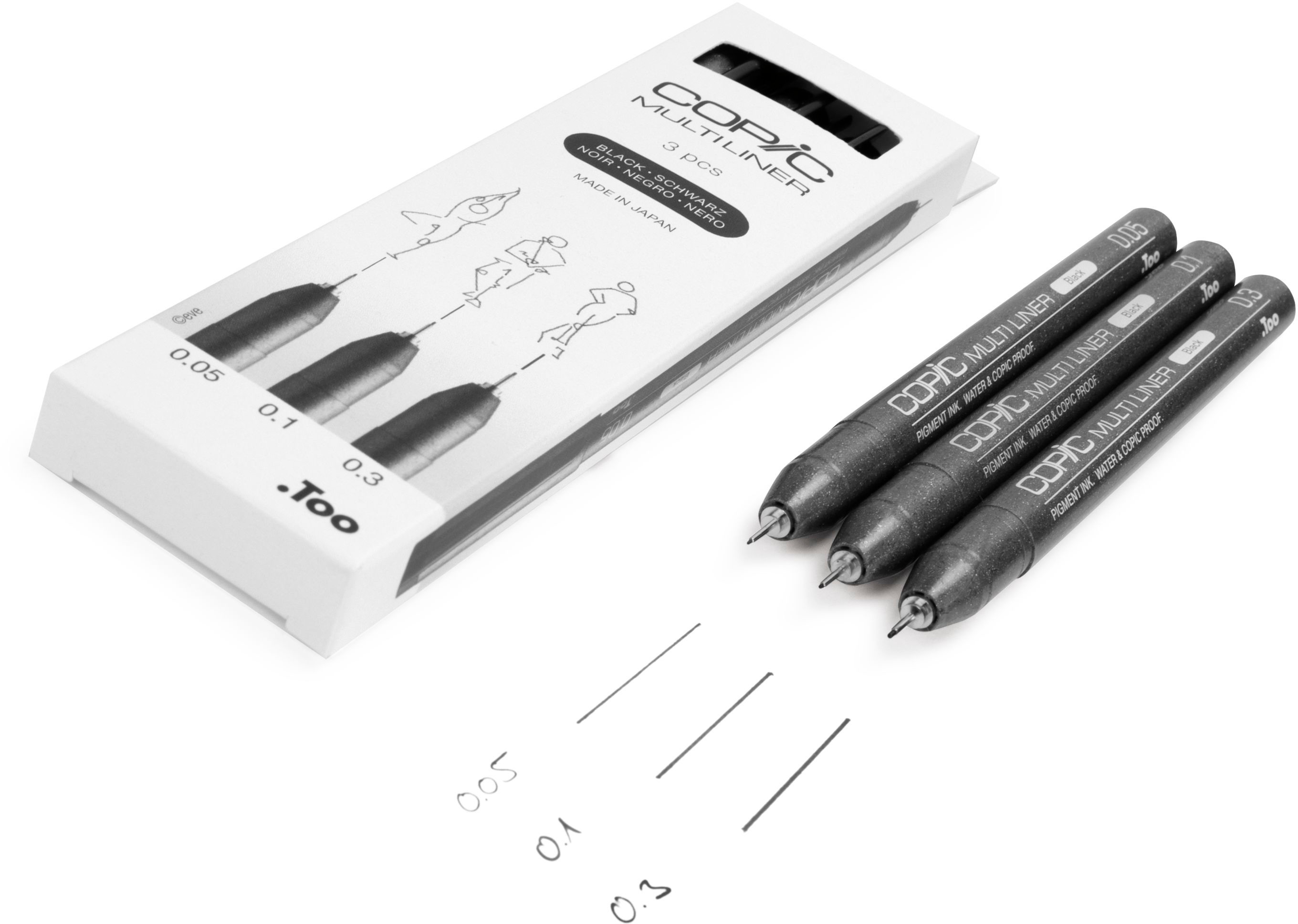 COPIC Multiliner 22075630 noir 3 pièces