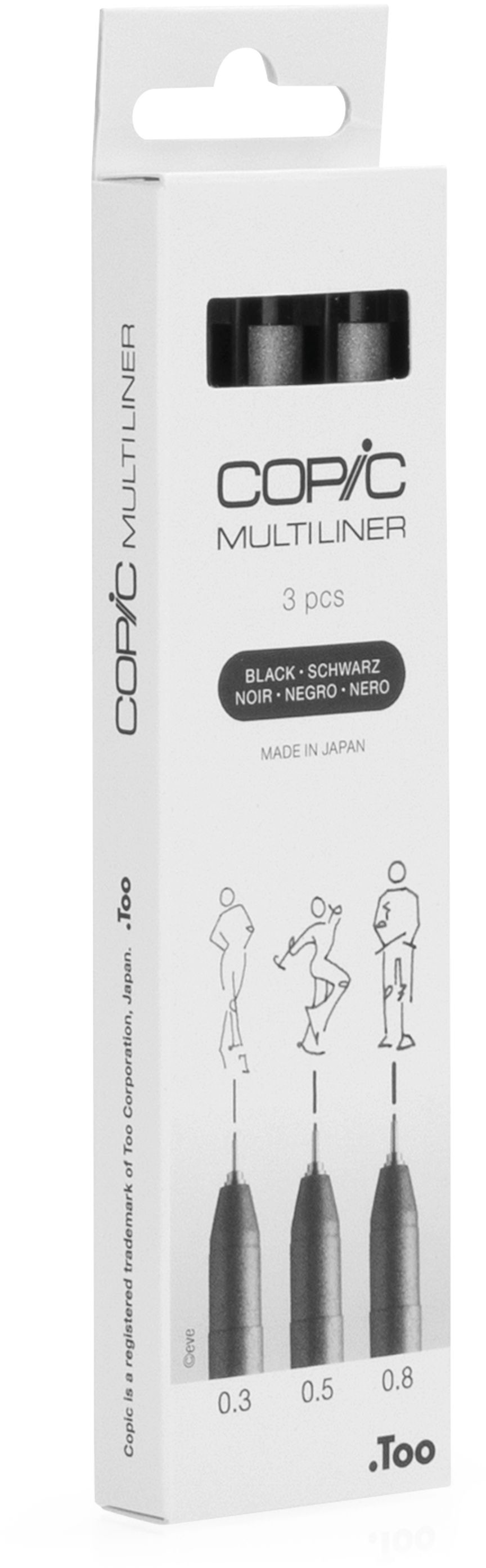 COPIC Multiliner 22075631 noir 3 pièces