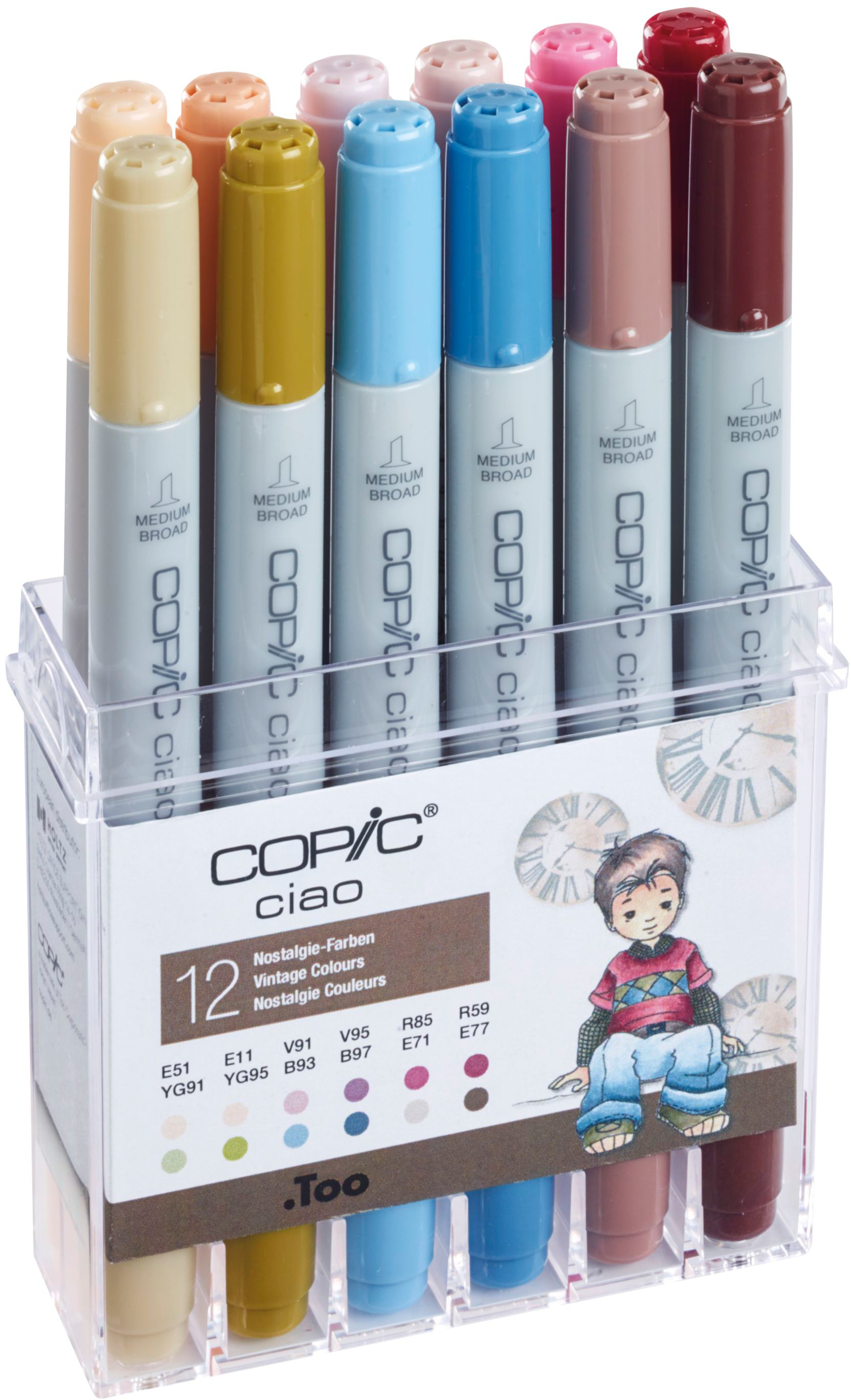 COPIC Marker Ciao 22075703 12 pcs. Set nostalgic colours 12 pcs. Set nostalgic colours