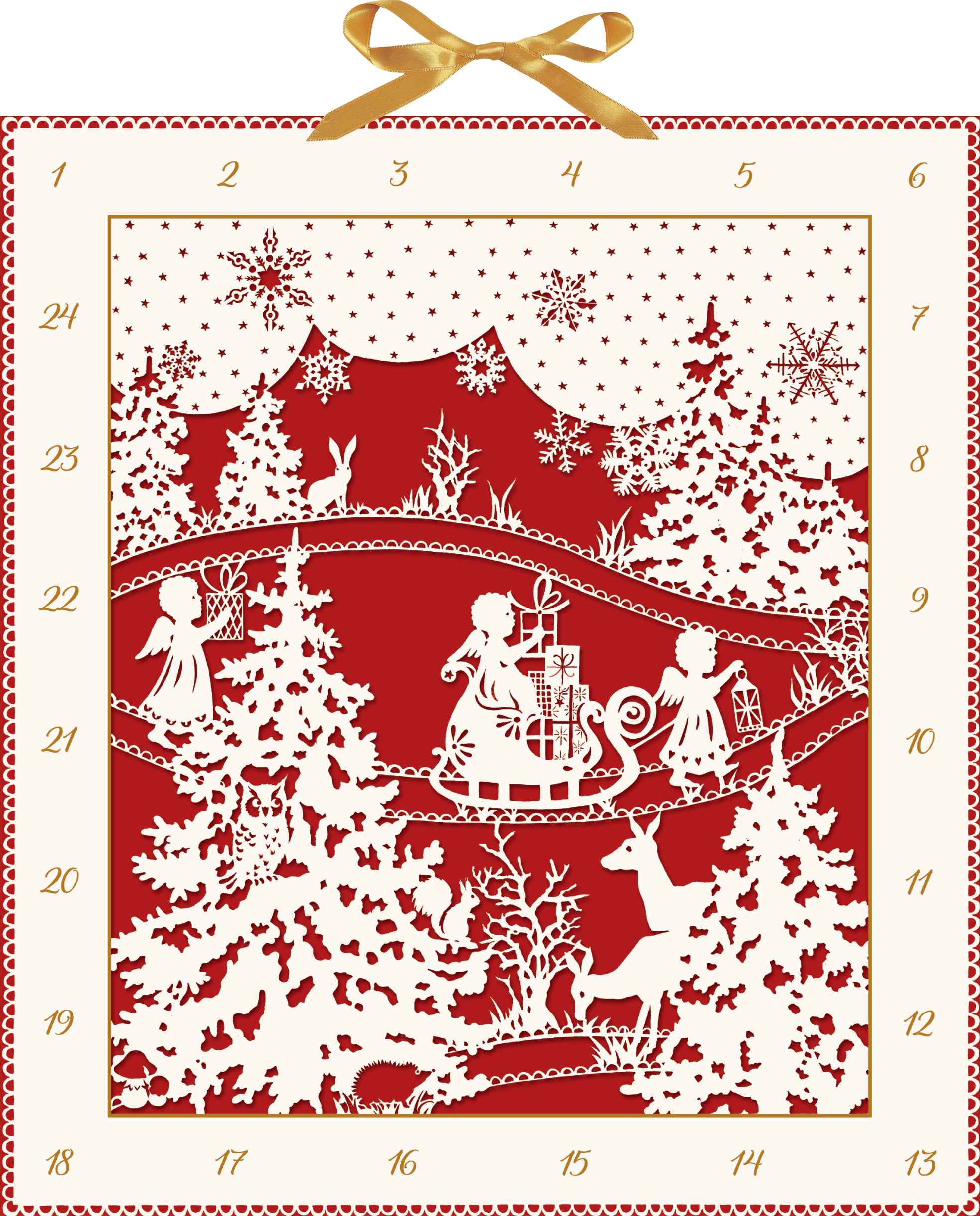 COPPENRATH Adventskalender 41x46cm 92935 Weihnachtl. Scherenschnitt