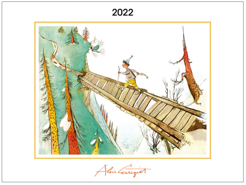 Carigiet Kinderbuchkalender KINDER Schellen Ursli 45x34cm, 2021