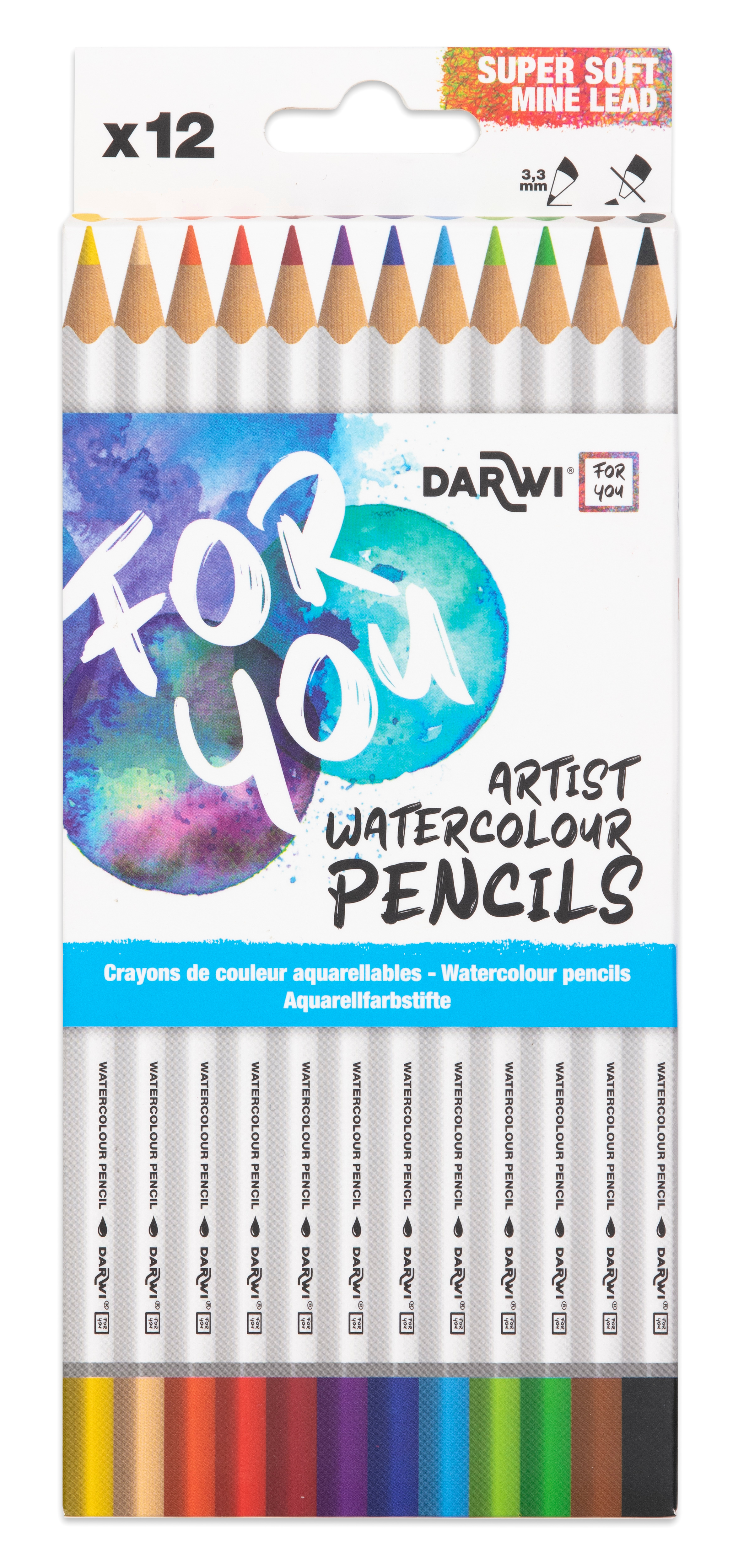photo DARWI Crayons d'aquarelle DF2200012K01C 12 pièces