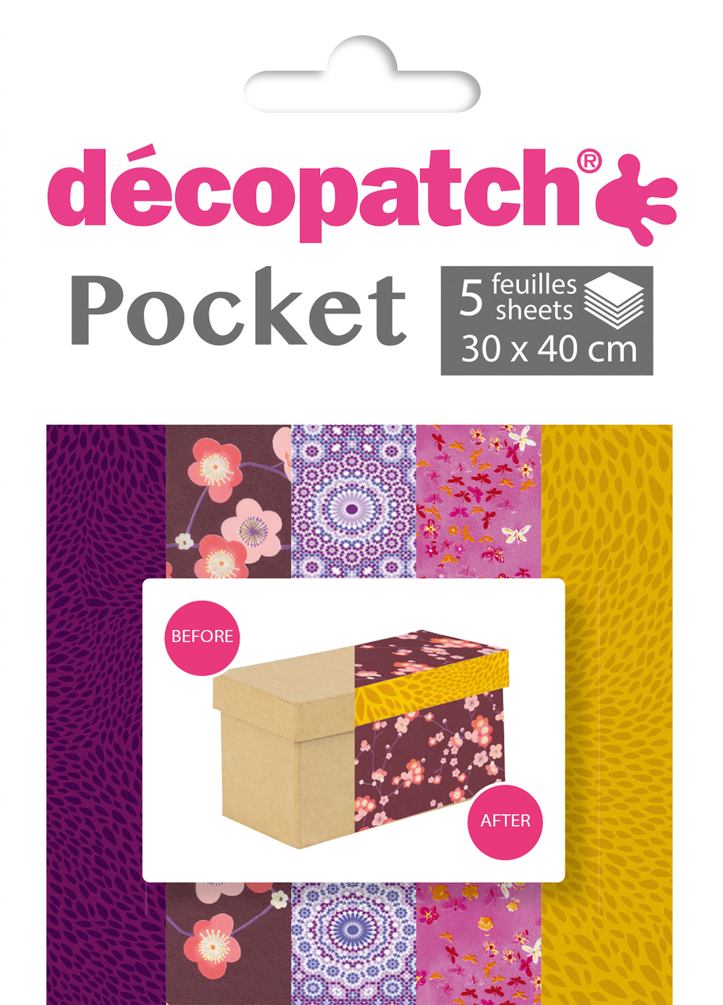 DECOPATCH Papier Pocket Nr. 5 DP005O 5 feuille à 30x40cm 5 feuille à 30x40cm